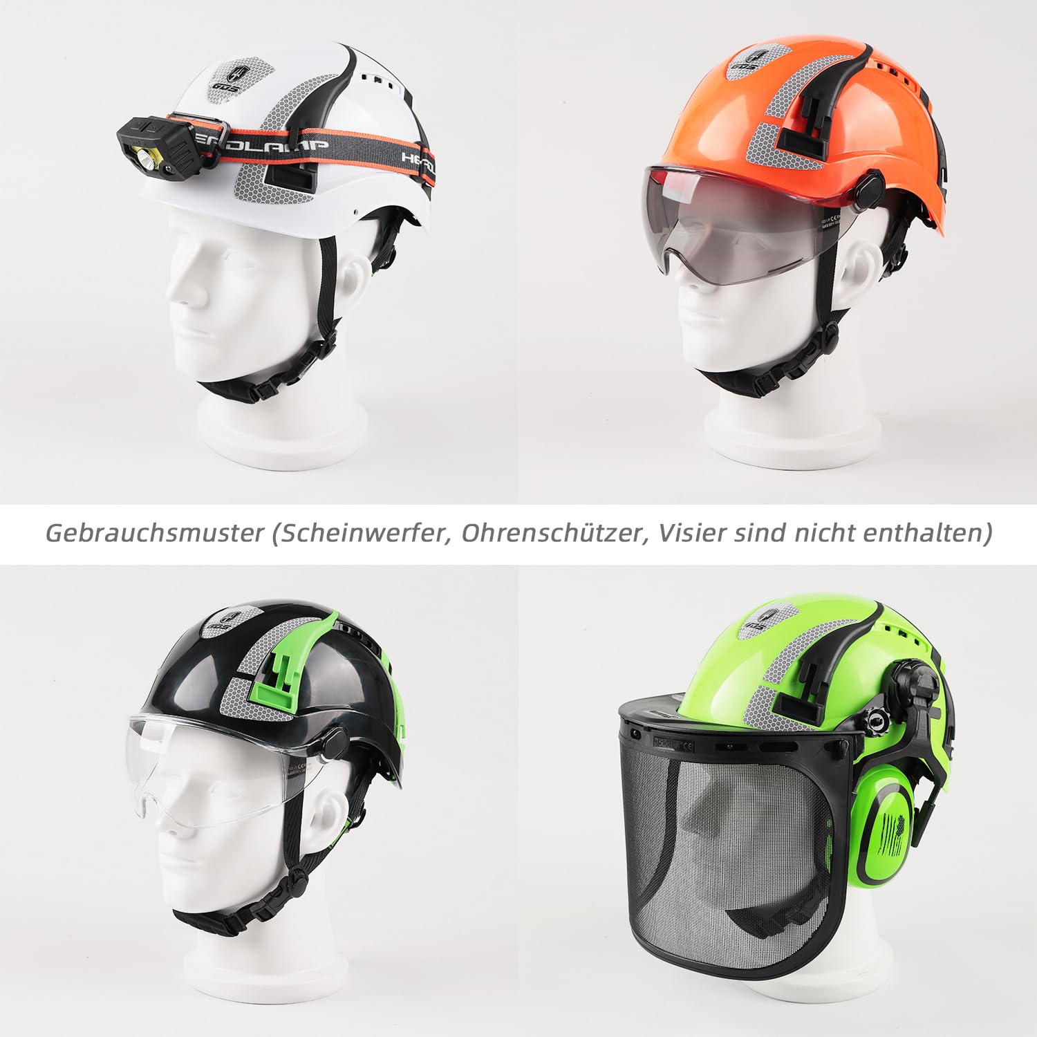 GREEN DEVIL X-Armor - Casco de seguridad EN 397, ABS con protección EPS antigolpes, suspensión de 6 puntos, ventilada, ajuste con una sola mano, 53-63 cm, para construcción e industria