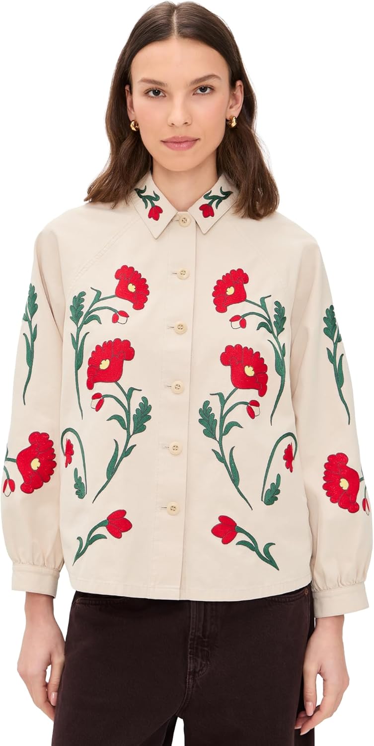 THE GREAT. Women's x Stetson The Western Embroidered Commodore Jacket