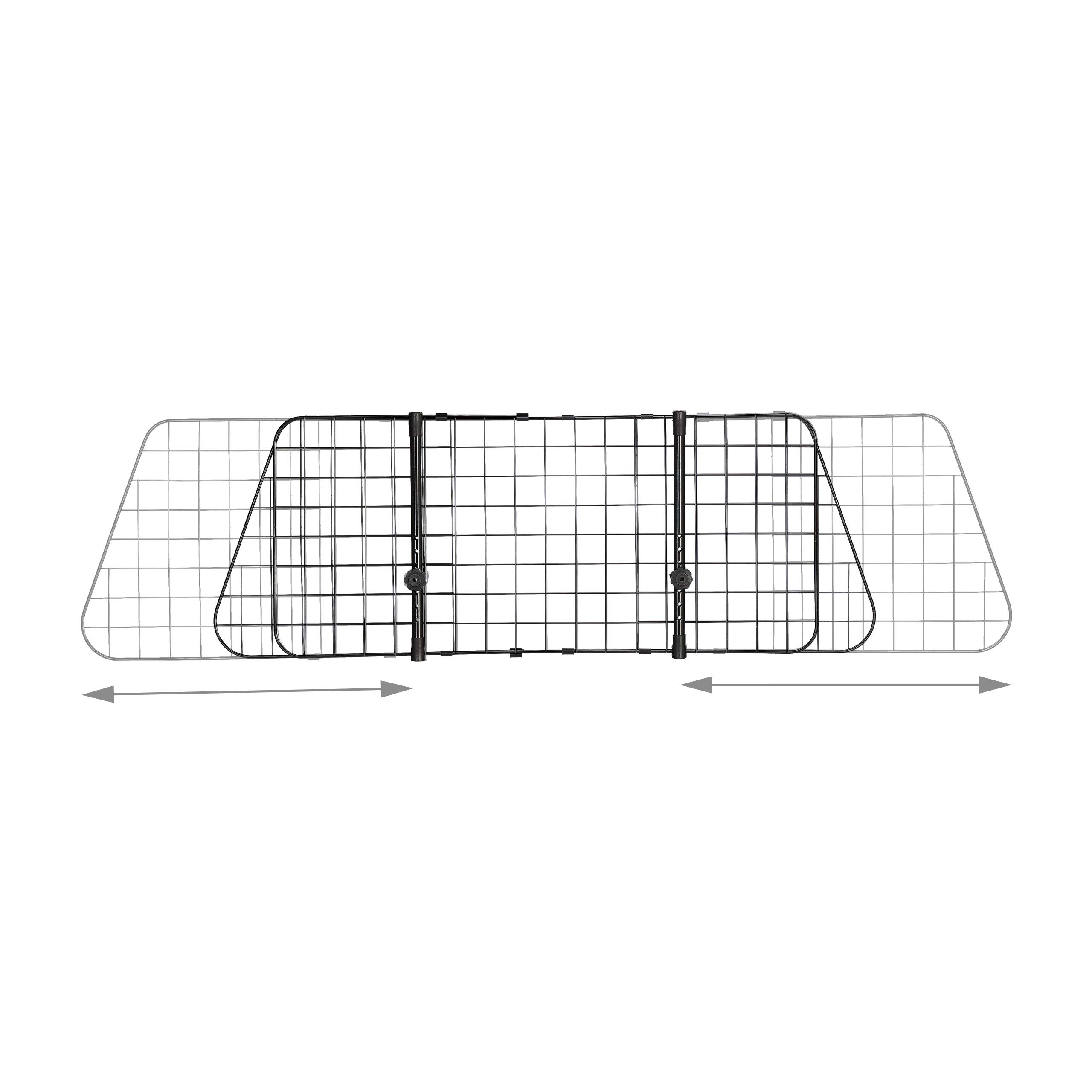 Relaxdays Griglia Divisoria per Auto, Bagagliaio, Animali, Valigie, Universale, Larg. Regolabile, HL: 40x92-157 cm, Nero