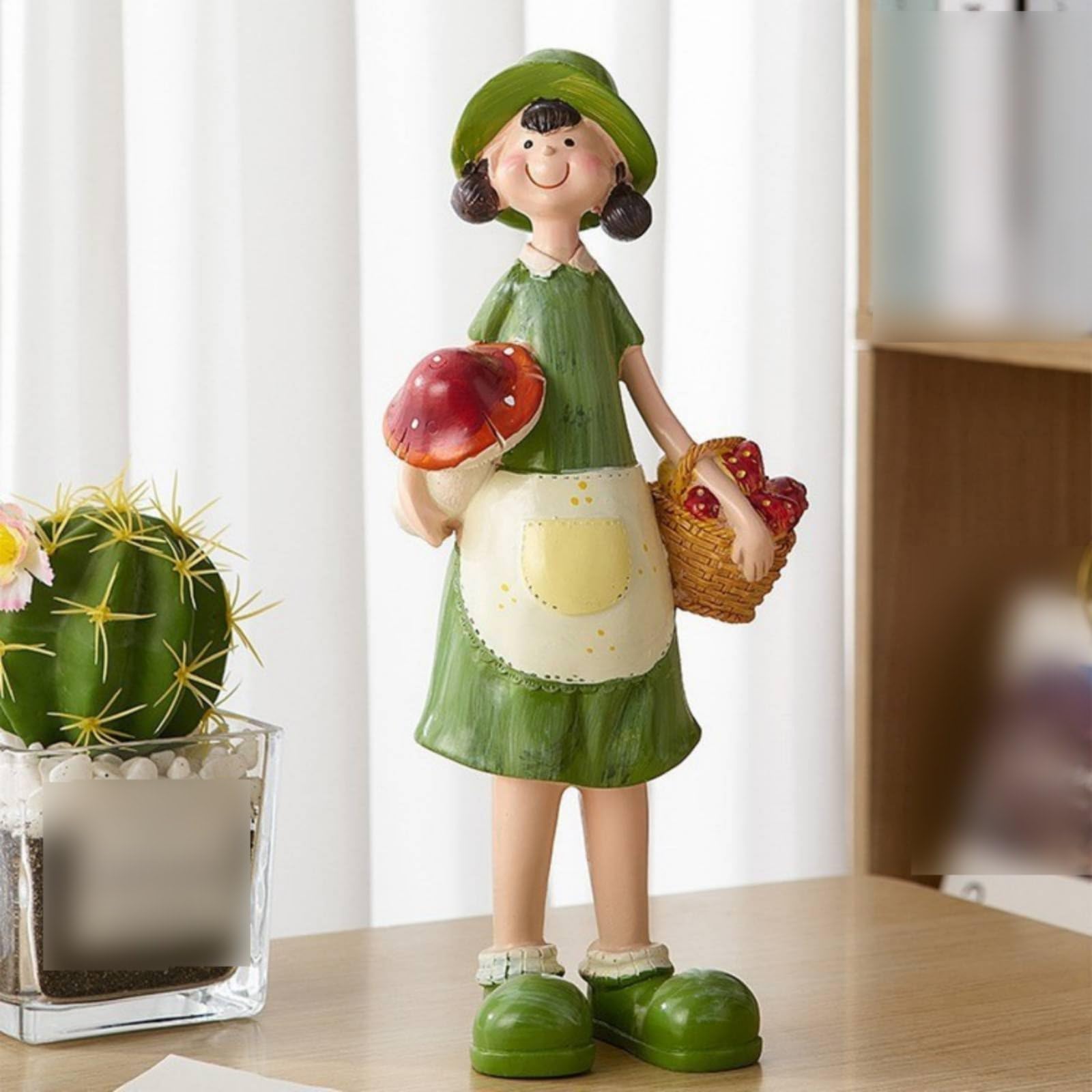 2 Pezzi Statuette Coppia Figurine Statue Coppia Scultura Amanti in Resina Stile Country con Verdi Adatta per Scaffale Camera da Letto Studio Soggiorno Angoli Tranquilli