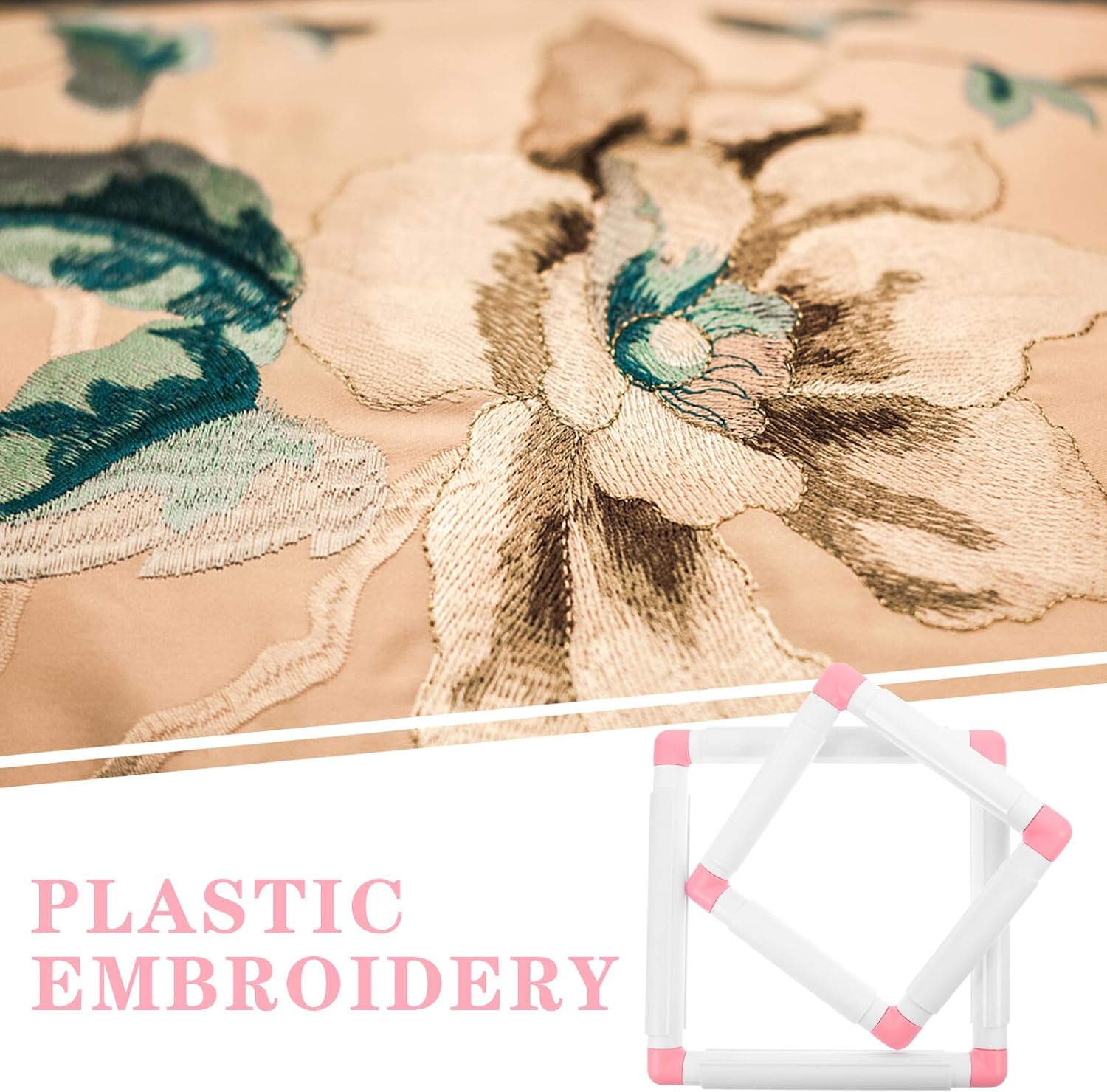 2pcs Plastic Embroidery Snap Frames 6x6in for Cross Stitch Quilting