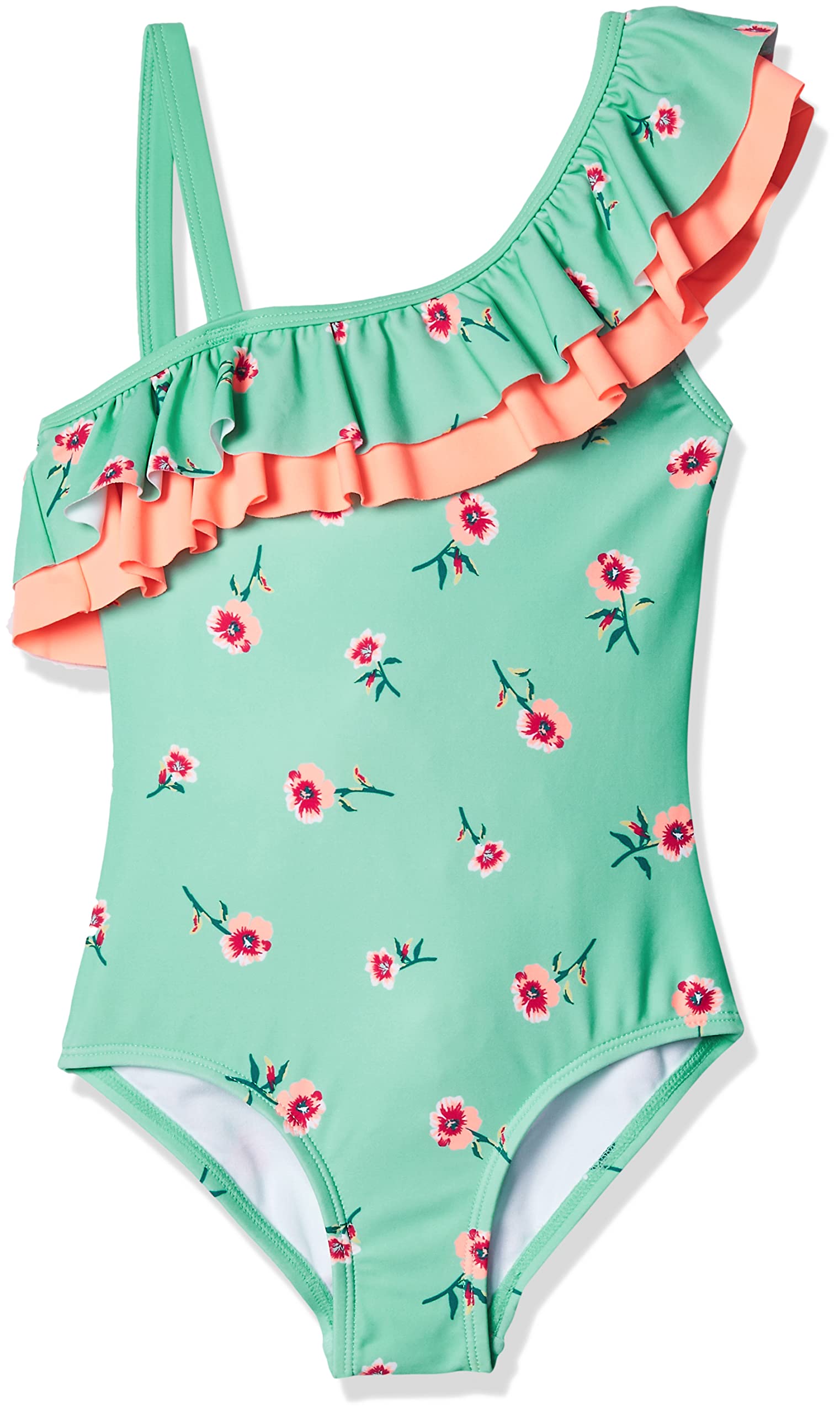 Kanu Surf Girls Morgan Floral Ruffle 1-Shoulder 1-piece Swimsuit