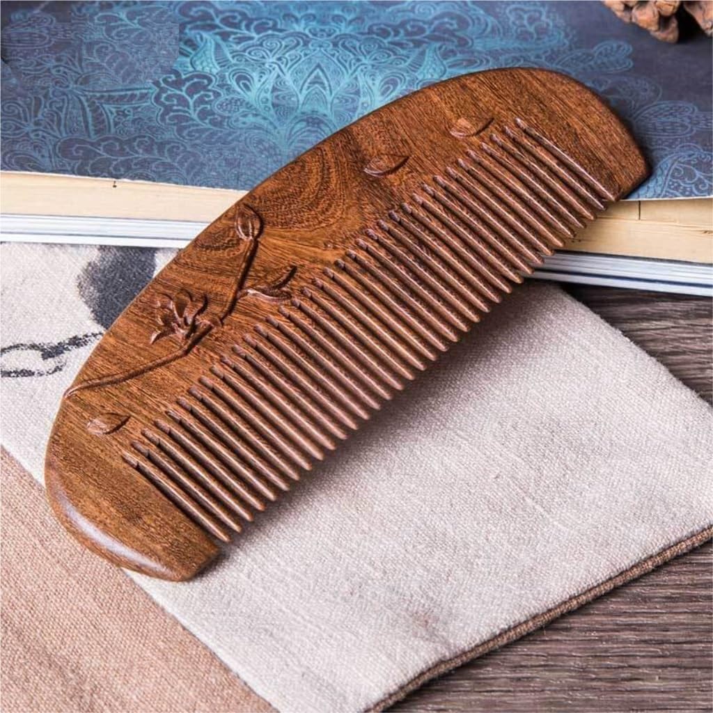 Peine de Madera para Cabello Largo de Mujer, Organizador de Barba para Hombre, Estilo Chino, para Cabello Mojado, para peluquería (Talla única)