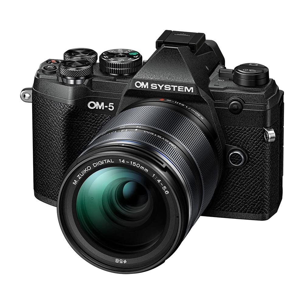 OM SYSTEMOM-5 Micro Four Thirds System Camera incl. lens M.Zuiko Digital 14-150mm F4-5.6 II, 20 MP Live MOS Sensor, Improved 5-Axis Image Stabilisation, IP53, Handheld High Res Shot, Black/Black