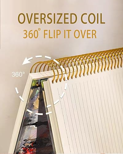 Miniatura 9 de Cuaderno de diario en espiral, encuadernación fuerte de doble alambre con papel de primera calidad para niñas y mujeres, 60 hojas A5 con rayas