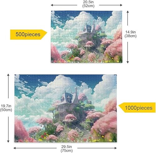 Miniatura 5 de Rompecabezas de flores de castillo de 500 piezas para adultos, rompecabezas educativos de aprendizaje, juguetes familiares difíciles y desafiantes