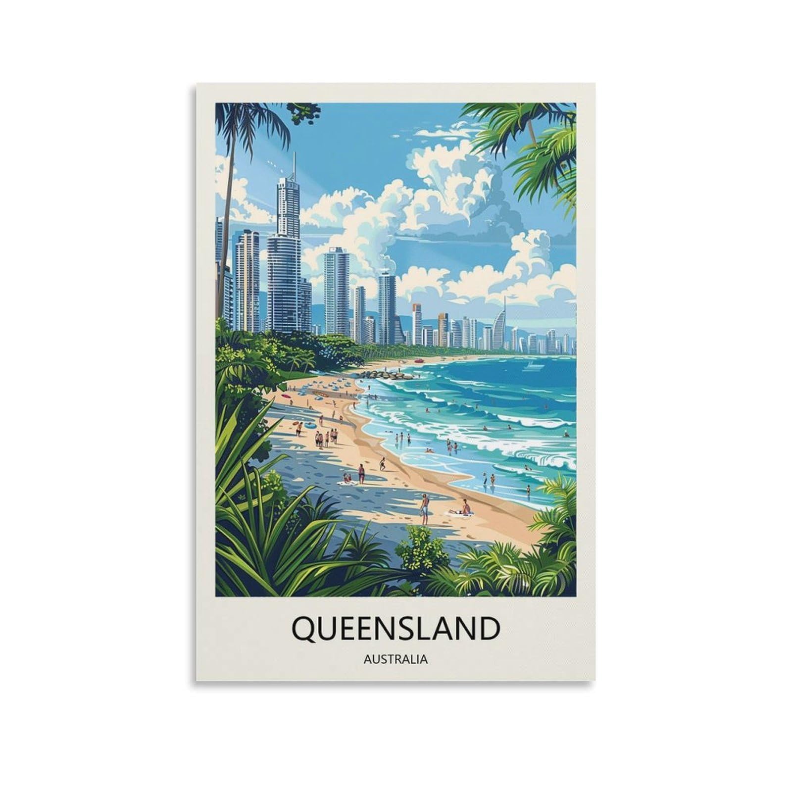 YJNENG Canvas Art Picture Queensland Australia Wall Decor Art Painting Posters Modern Family Decorative Poster 08x12inch(20x30cm)