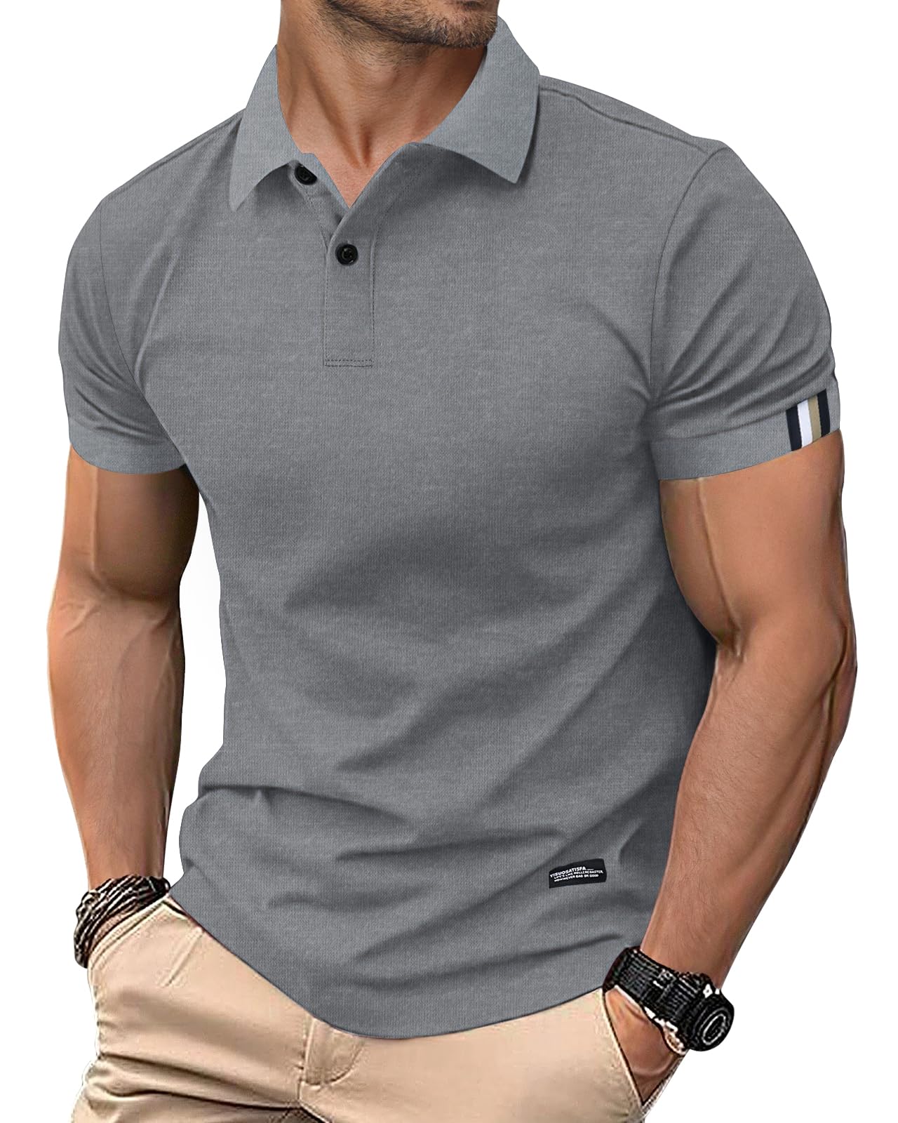 HMIYA Herren Poloshirt Kurzarm Männer Sommer Knopfleiste T-Shirts Basic Golf Polohemd