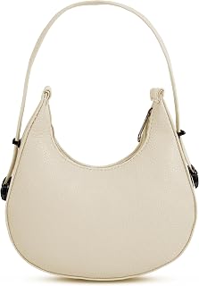 LX LEKHX Small Half Moon Women’s Handbag with Detachable Sling Strap – Stylish Crescent-Shaped PU Leather Shoulder Bag for... Price In India