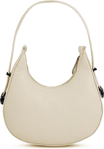 LX LEKHX Small Half Moon Women’s Handbag with Detachable Sling Strap – Stylish Crescent-Shaped PU Leather Shoulder Bag for...