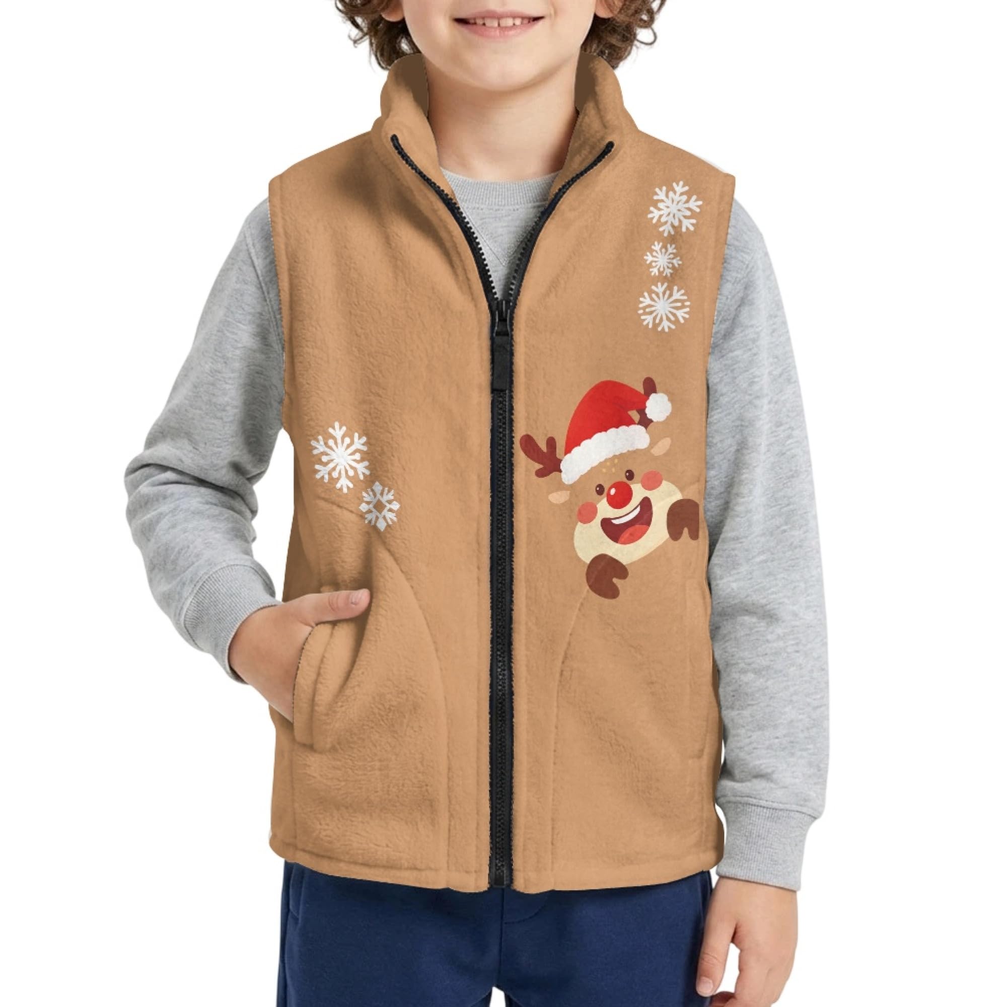 Amzbeauty Chaleco para niña y niño, abrigo de doble cara, estampado de