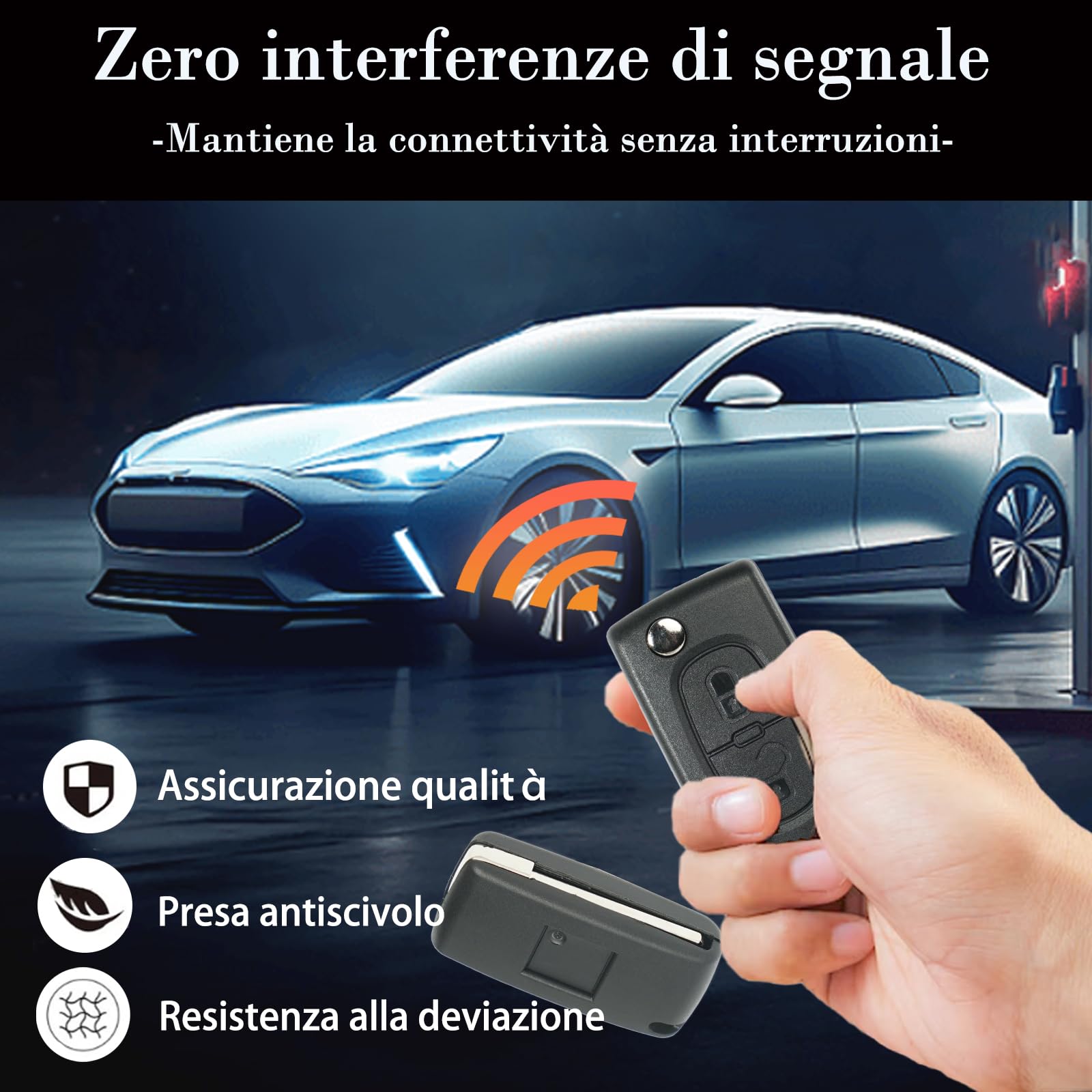 SUPALAND Guscio Chiave di Ricambio a 2 Tasti Hu83 CE0536 per Citroen C2 C3 C4 C5 C6 C8 Picasso Peugeot 206 207 307 307S 407 308 con Cacciavite e Catena Portachiavi