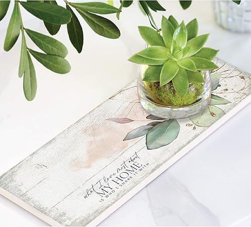 Miniatura 2 de DEXSA Placa de madera My Home, fabricada en los Estados Unidos, 6 x 15 3/4 pulgadas, marco clásico para colgar en la pared, lo que más me gusta de