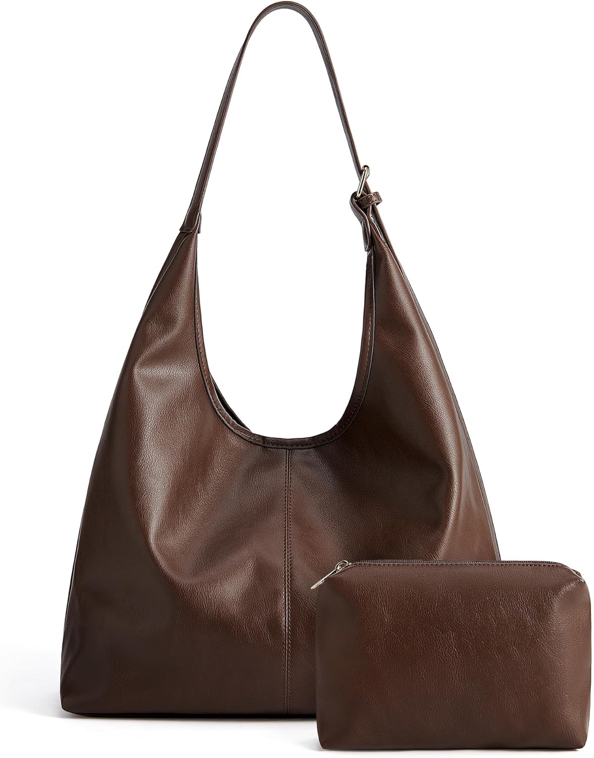 Missnine Hobo Bags Purses for Women, Soft Shoulder Bag Vegan Leather Tote Crossbody Purse Ladies Slouchy Handbag with Pouch