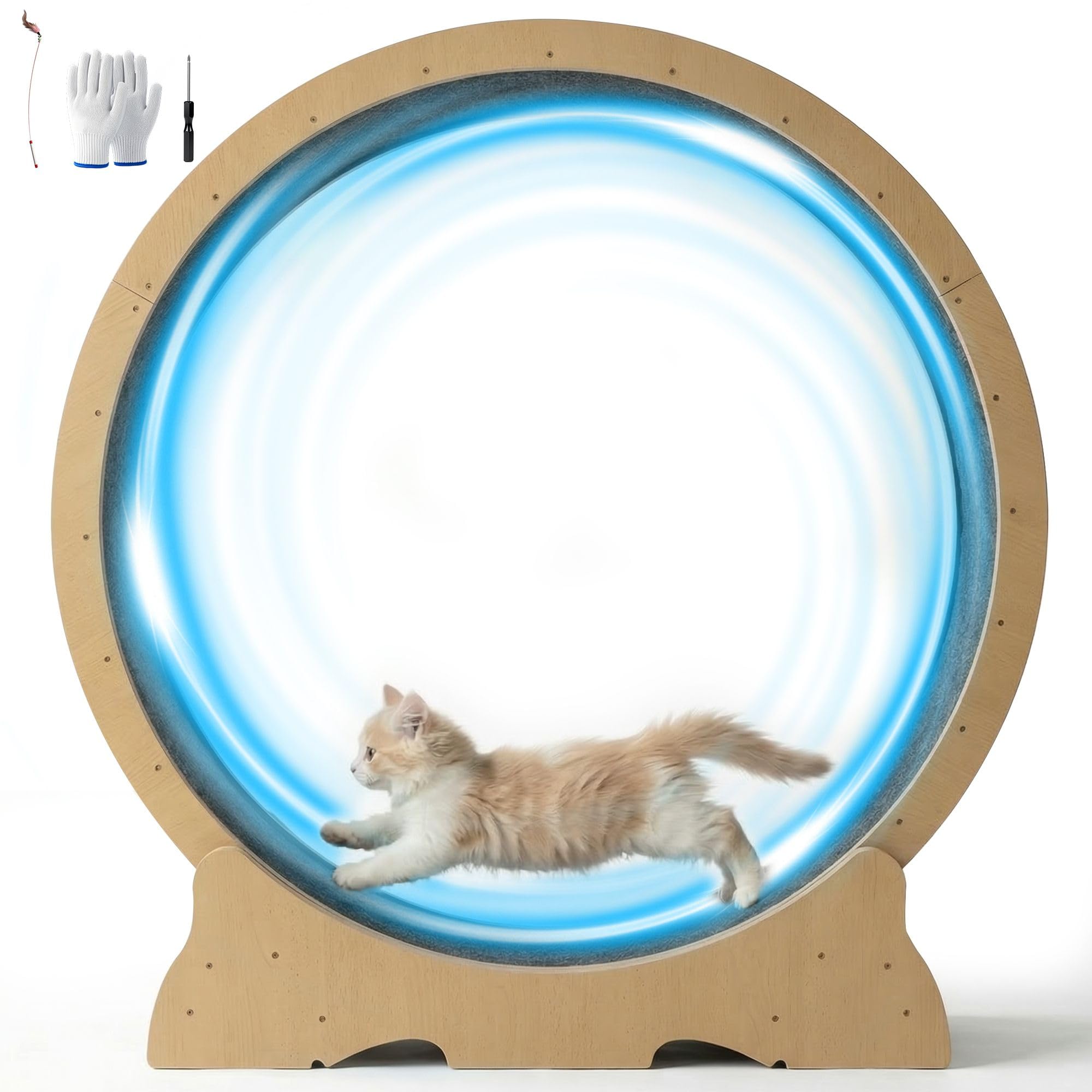 POLAHAKU 48 Inch Cat Exercise Wheel