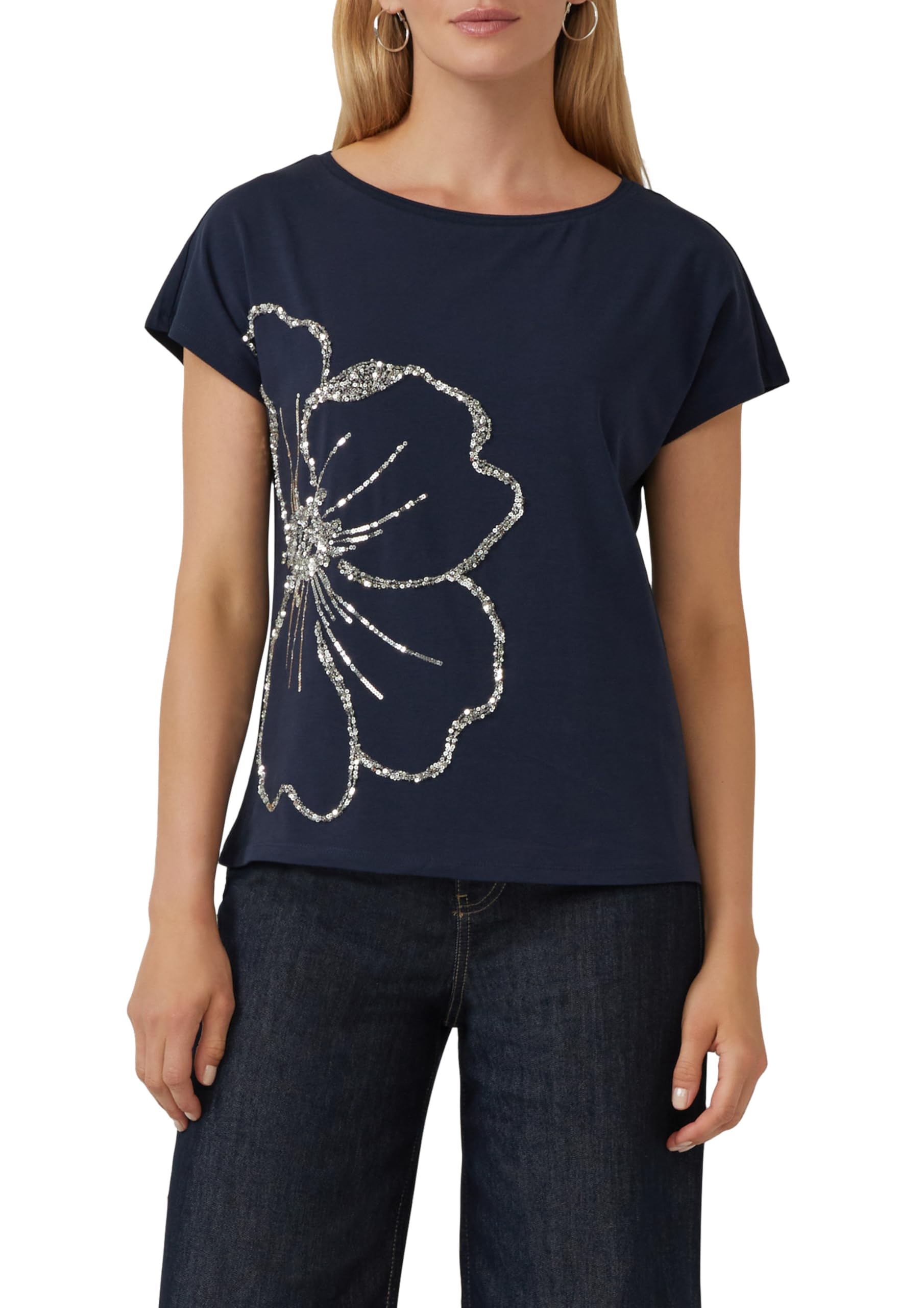 s.Oliver T-Shirt im Relaxed Fit mit Pailletten-Applikation