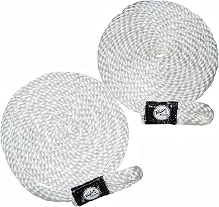 Taylor Made Fender Loc Boat Fender Lines - 2-Pack, 3/8" Diameter x 6' Long Rope, White, Braided Polypropylene, Pre-Spliced, Professionally Finished, Rot-Resistant, No Kinks - 11311