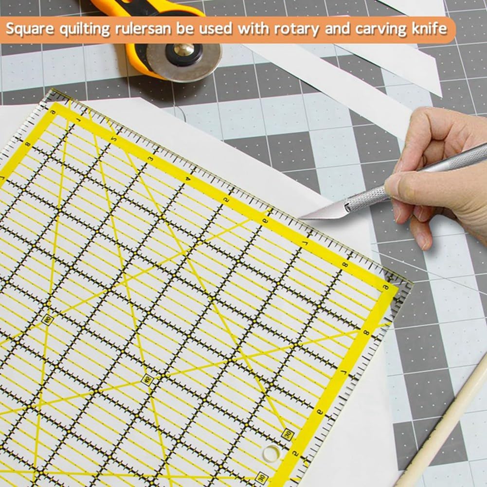 Quilt-Lineal Set Mit Rutschfesten Ringen - 4 Acryl Lineale Für Patchwork