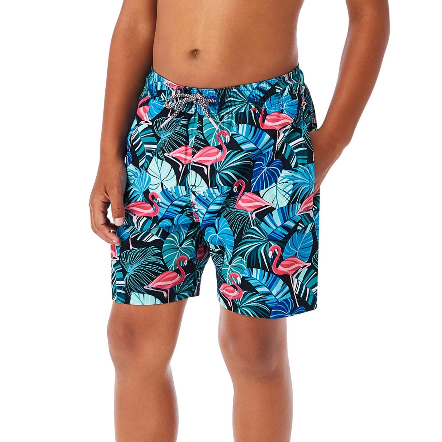 Photo 1 of Member's Mark Boy's Resort Swim Trunk X-Large Flamingo Flow (3PACK)