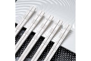 5 Pairs Chopsticks Reusable Dishwasher Safe, 9 Inches Matte Non-Slip Chopsticks, Chinese...