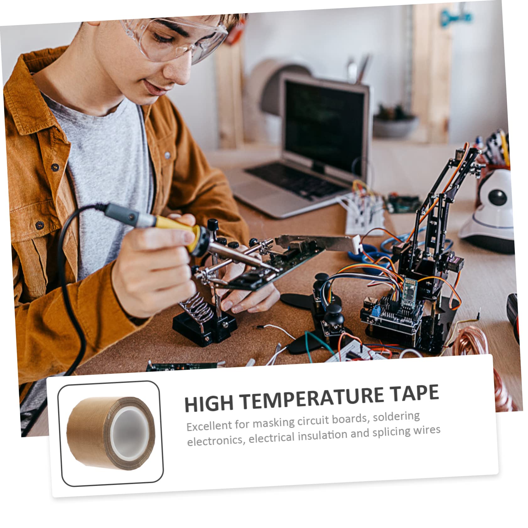 Unomor Ac Insulation Tape High Shielding Glass Fiber Electronics Soldering Masking