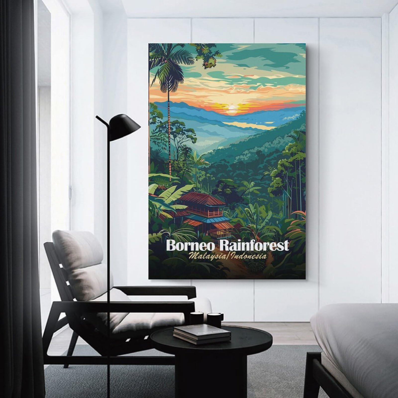 Junmoney Borneo Rainforest Travel Home Decor Wall Art 20x30inch(50x75cm), for Lounge, Bedroom Or Personal Spaces, Gift Idea for Housewarming And Birthdays