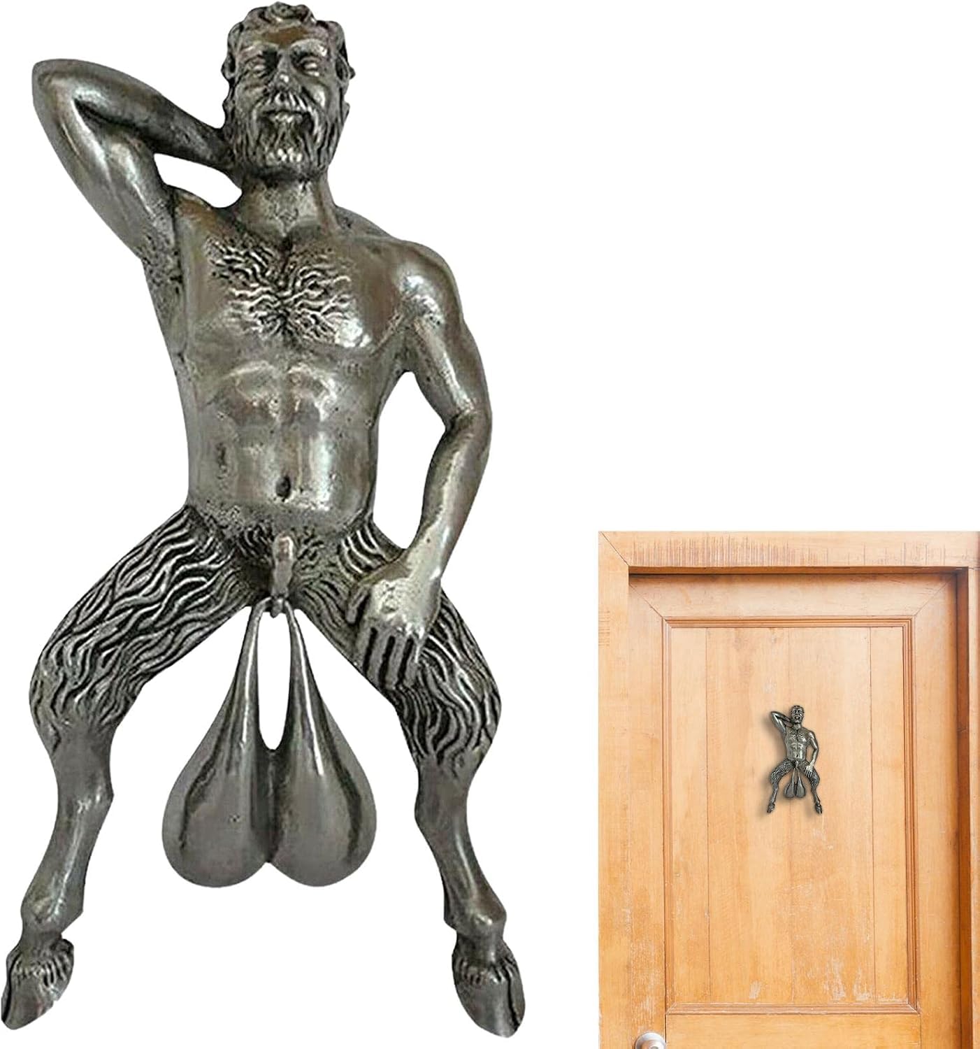 2025 New Funny Old Man with Special Decorations Door Pendant, Muscle Man Door Knocker
