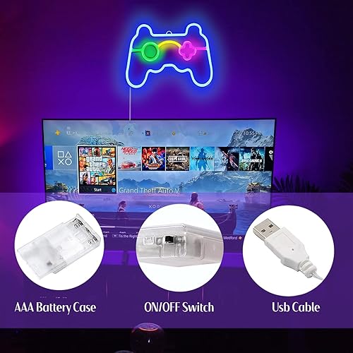 Miniatura 3 de Letrero de neón para decoración de sala de juegos, letrero LED para dormitorio, decoración de pared estética, regalos para adolescentes, computadora