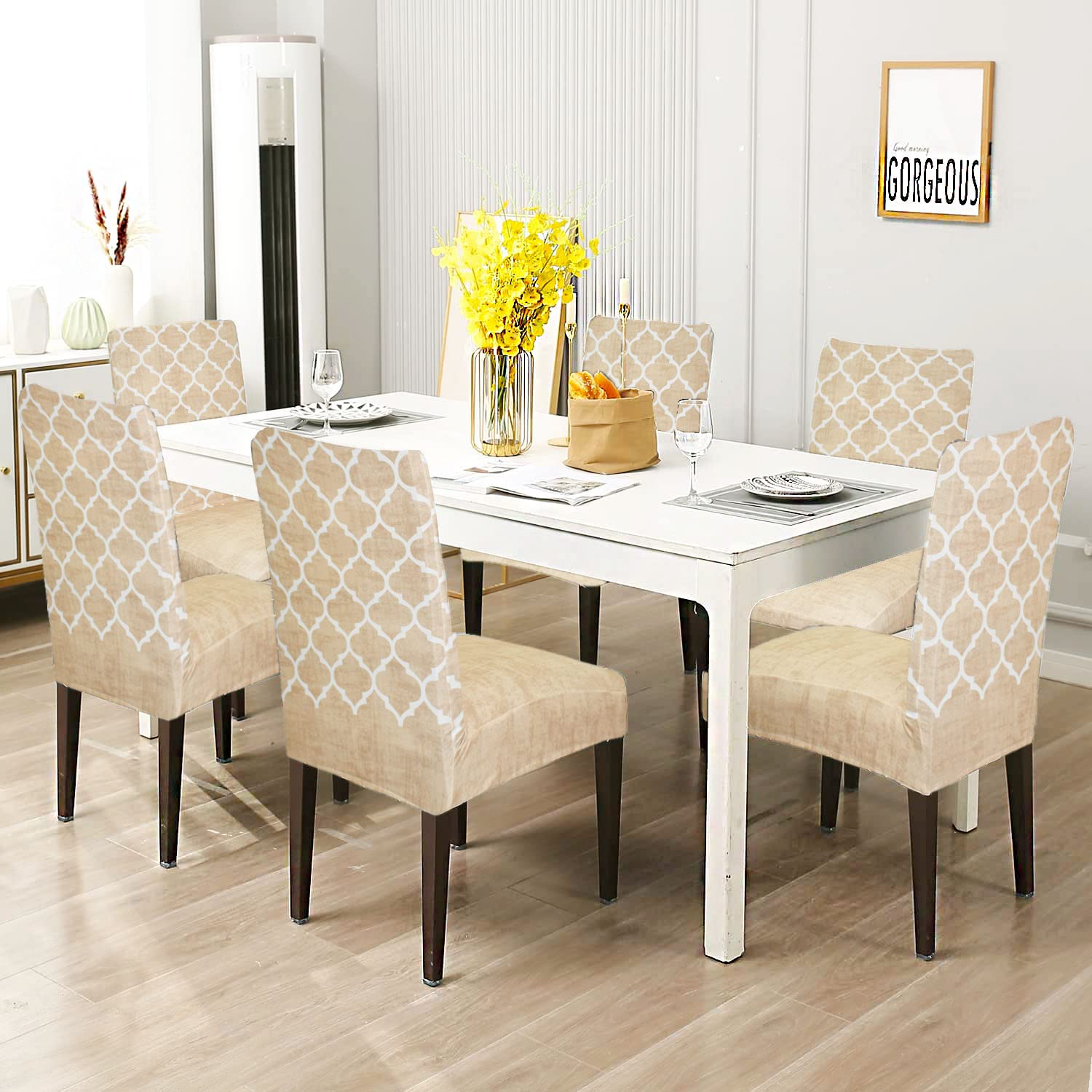 ohello Chair Cover Export Quality Polycotton Dining Chair Covers Set of 6 Pcs Stretchable & Easily Washable Case Protector for Dining Chairs TCC5009 (B0BL3D1TWL) Amazon Price History, Amazon Price Tracker