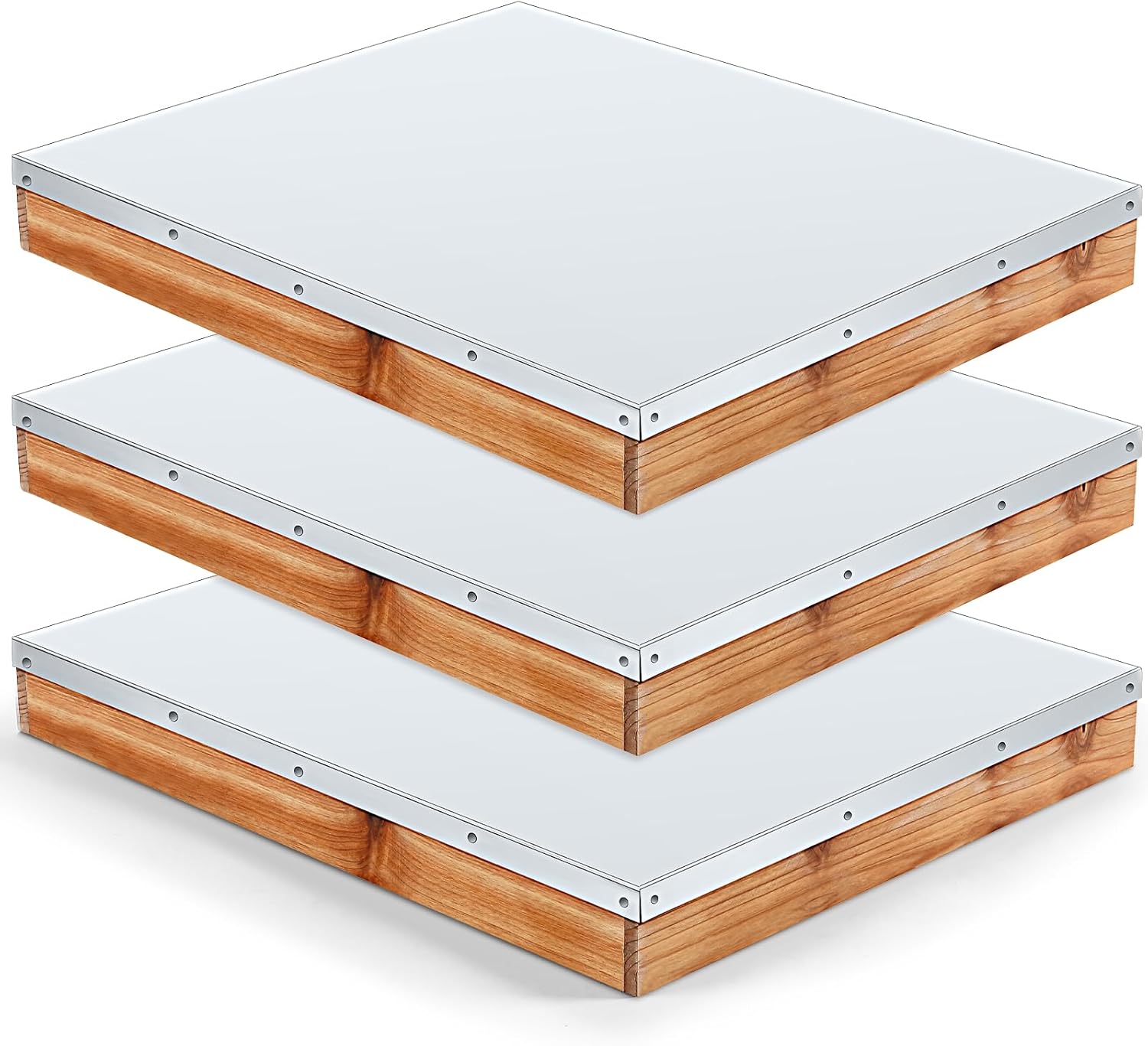 3 Pcs Telescoping Bee Hive Cover 10 Frame Bee Hive Metal Cover for Beekeepers the Rain from Getting into the Part