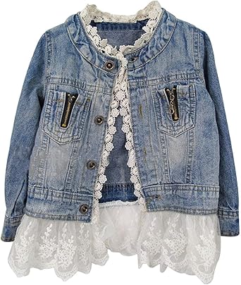 white lace denim jacket