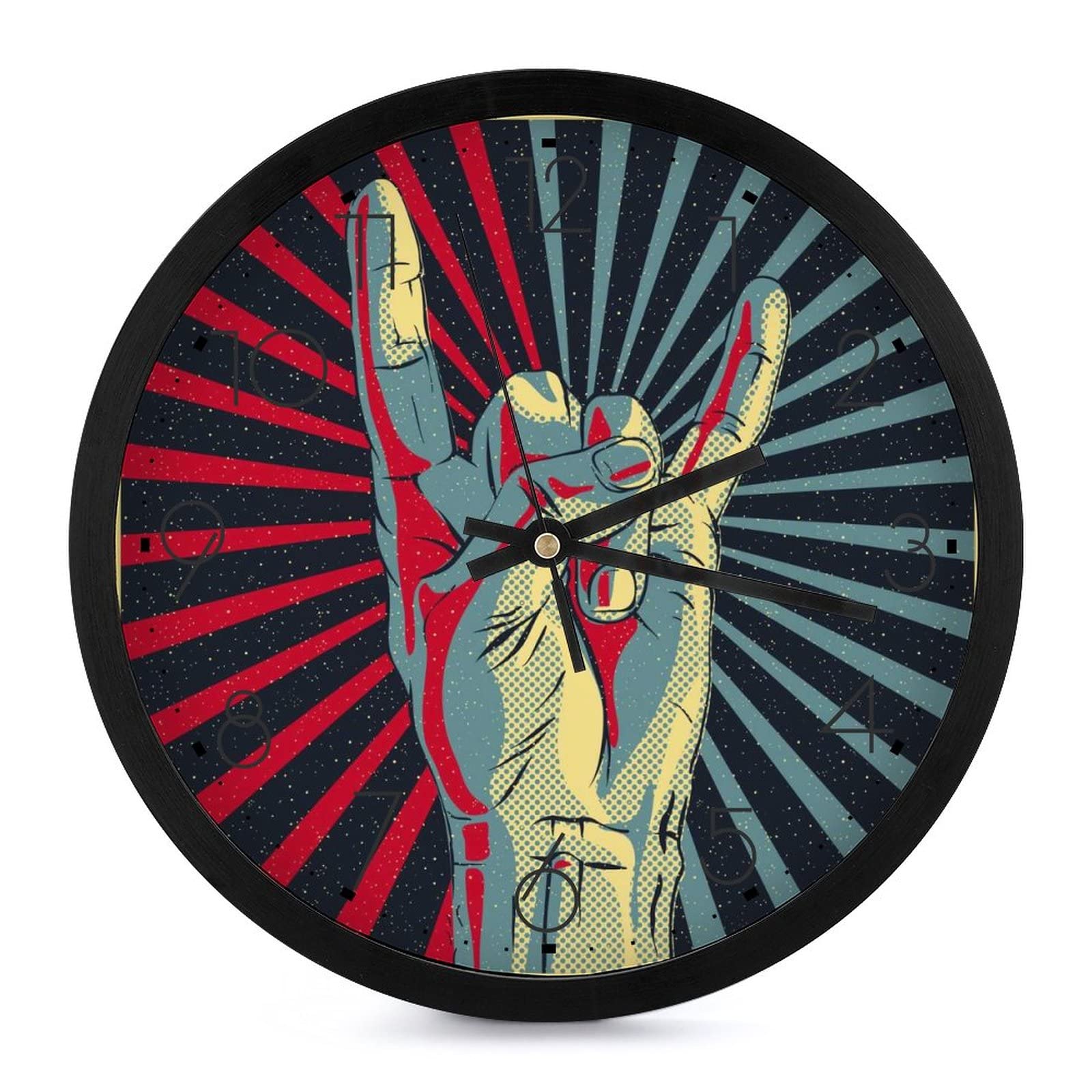 Horloge murale ronde lisible à grands chiffres pour salon et cuisine
