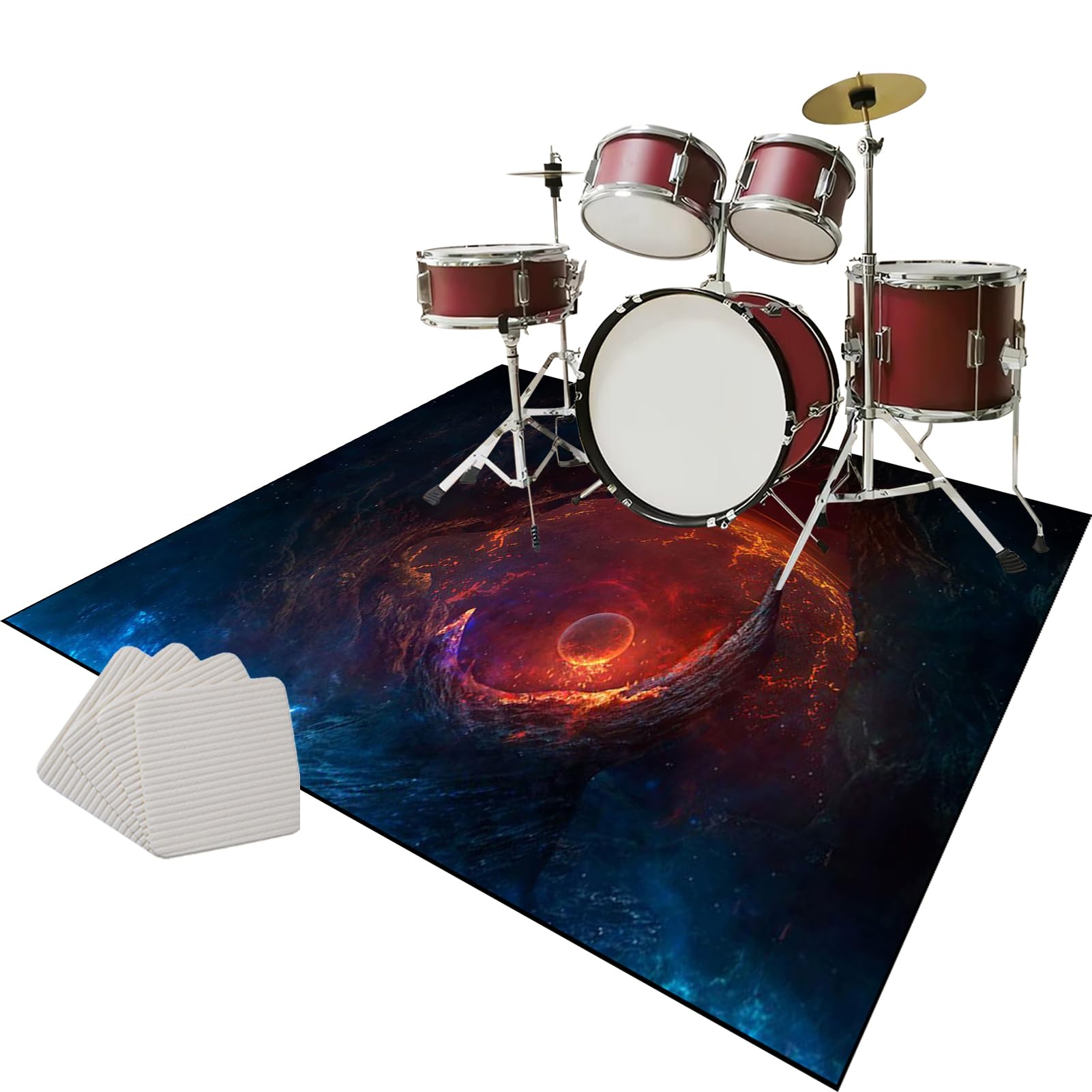 Tapis batterie insonorisant anti-vibration pour protéger le sol de studio