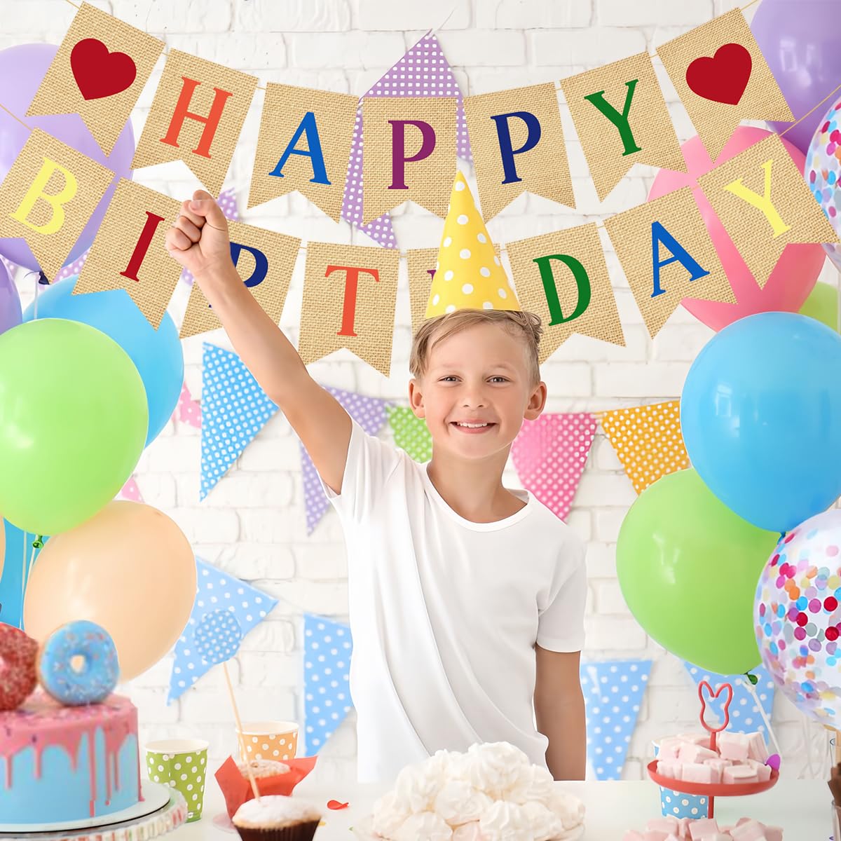 Striscione Per Seggiolone Primo Compleanno Bambino – Tema Nautico Blu, In Iuta – Decorazione Fatta A Mano Per Festa