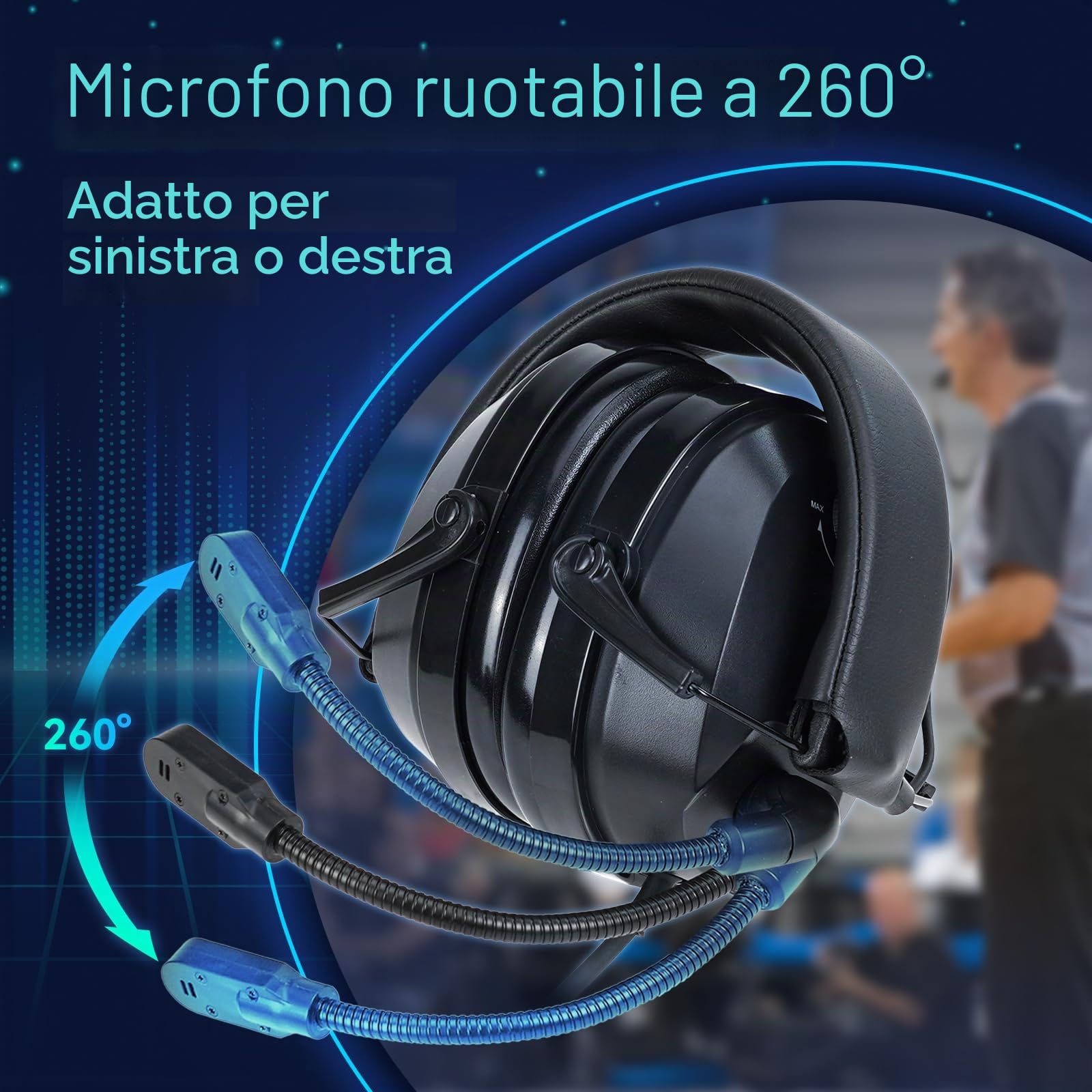 Retevis EHK012 - Cuffie radio bidirezionali con microfono, riduzione del rumore, regolazione del volume della testa, per Retevis RT22 RT68 RT21 H-777, compatibili con Baofeng UV-5R F8HP Walkie Talkie,