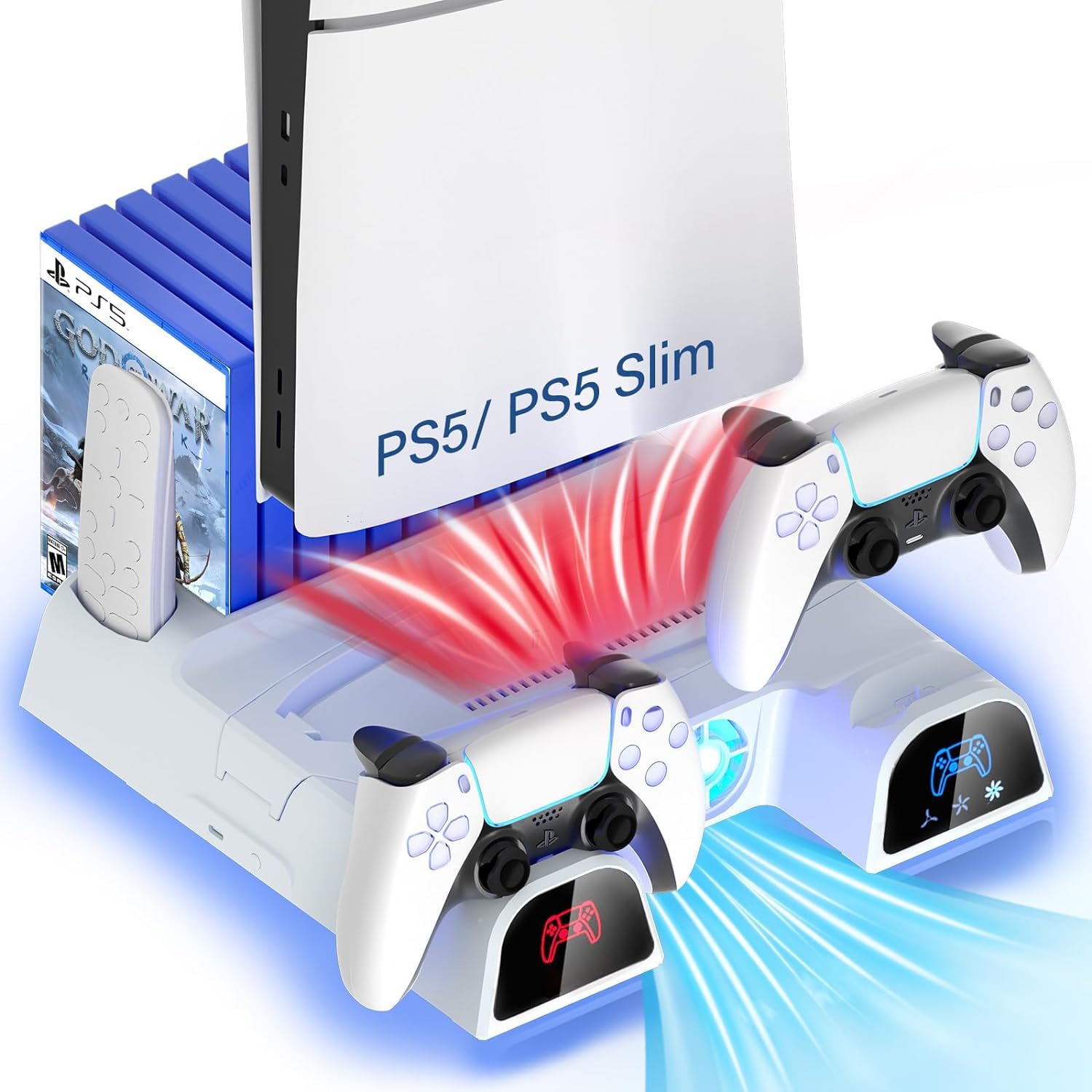 New World for PS5 & PS5 Slim Cooling Station Stand with Controller Charging Station for Playstation 5 Digital & Disc Edition Console, for PS5 & PS5 Slim Accessories with 3 Level Cooler Fan (B0CZ4F6HQQ) Amazon Price History, Amazon Price Tracker
