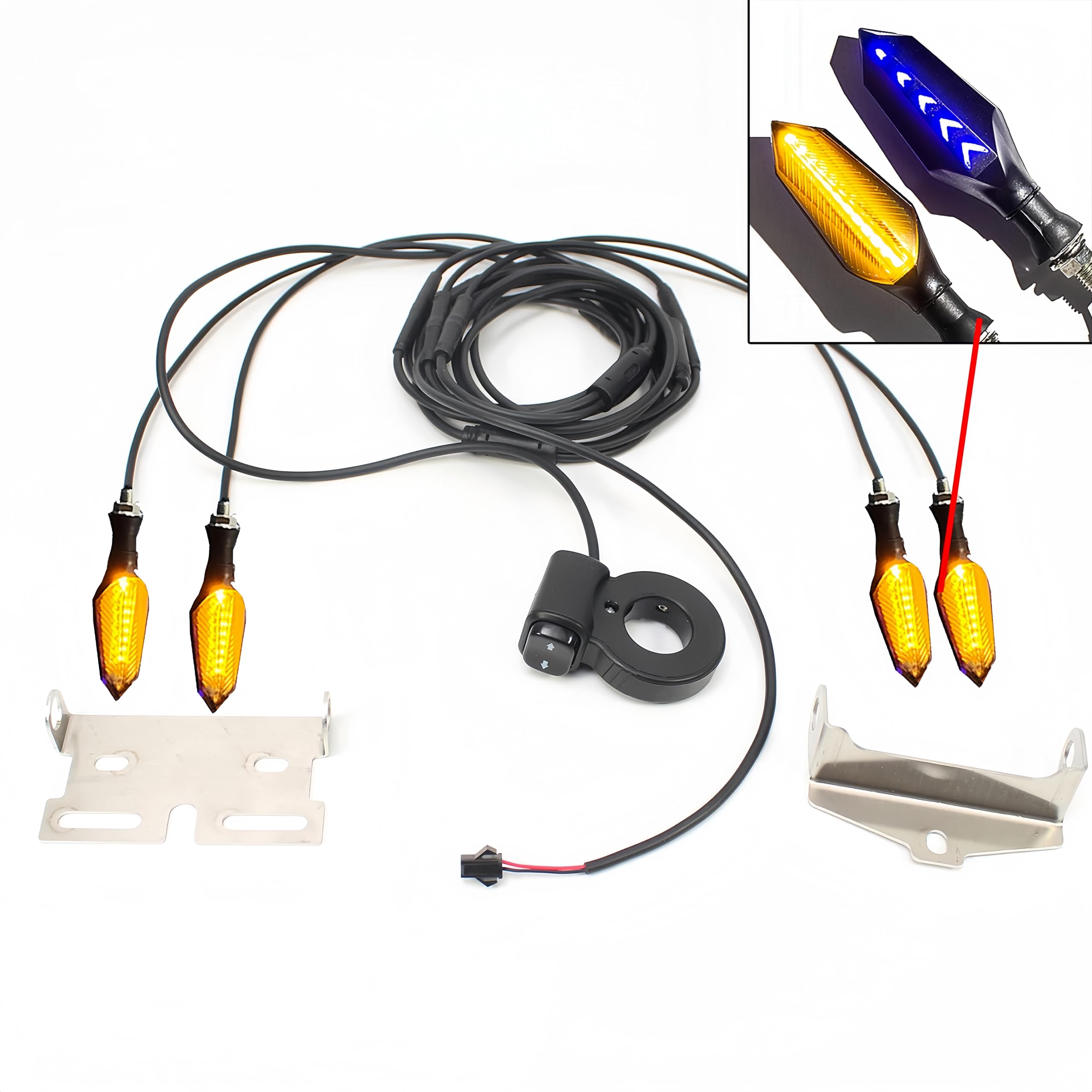 VéLo ÉLectrique Ebike Tourner Signal V04 12V Ou 36V 48V 52V 72V CâBle ImperméAble LED Clignotant