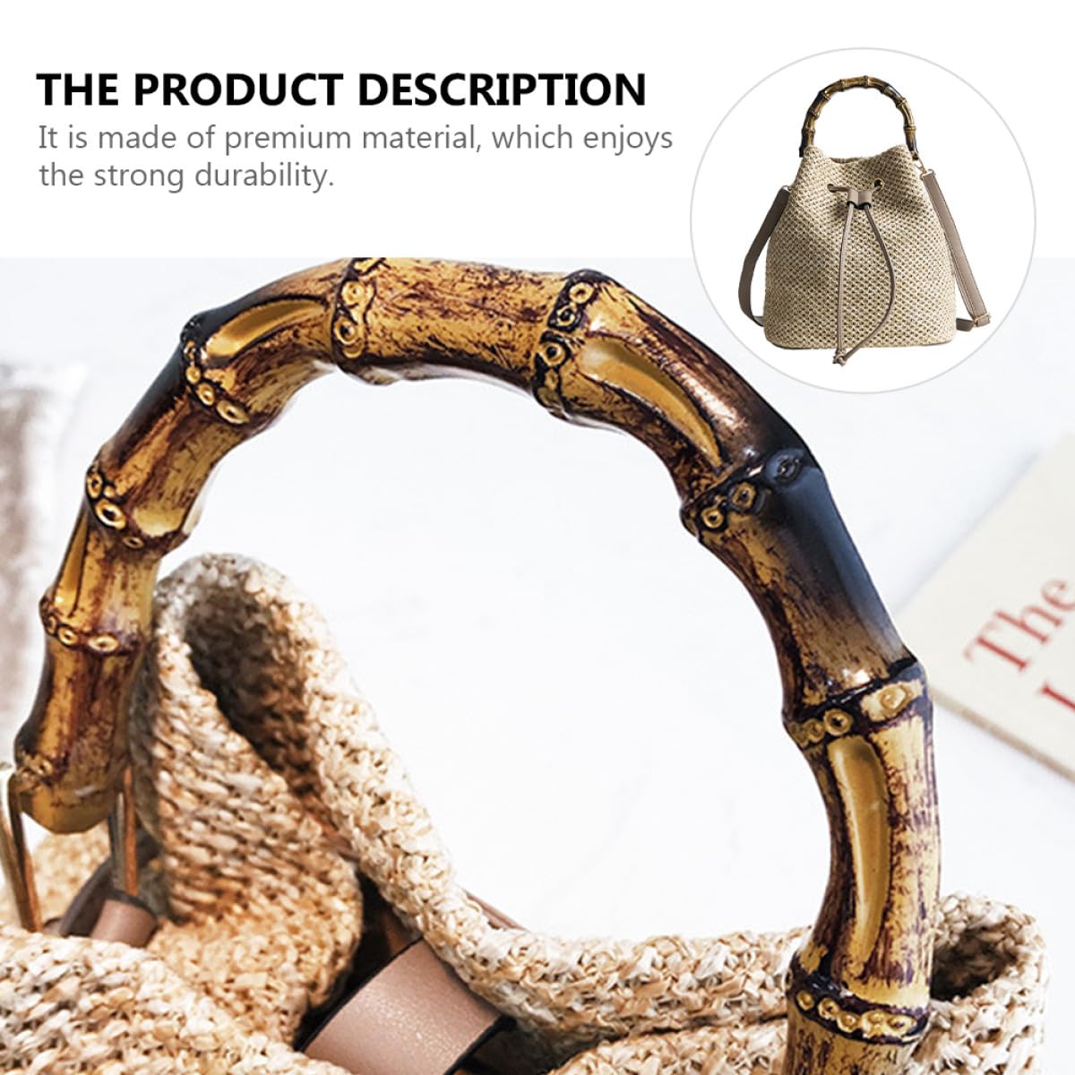 ifundom Borsa Secchiello Intrecciata in Lino e Poliestere, Khaki | Tracolla Crossbody Intrecciata, Chiusura a Coulisse, Stile Semplice e Generoso
