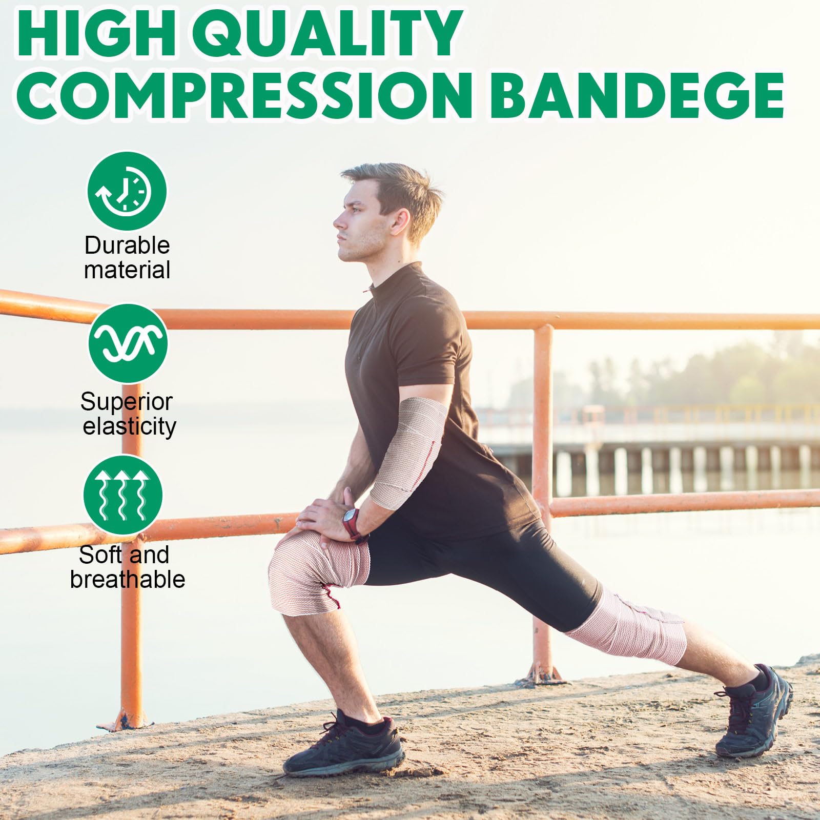 LEIFIDE 36 Pack Compression Bandage Wrap Self Closure,3 Inch,Red Trim — Amazon image 5