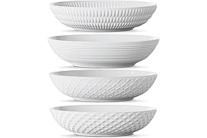 White Porcelain Pasta Bowls Set of 8