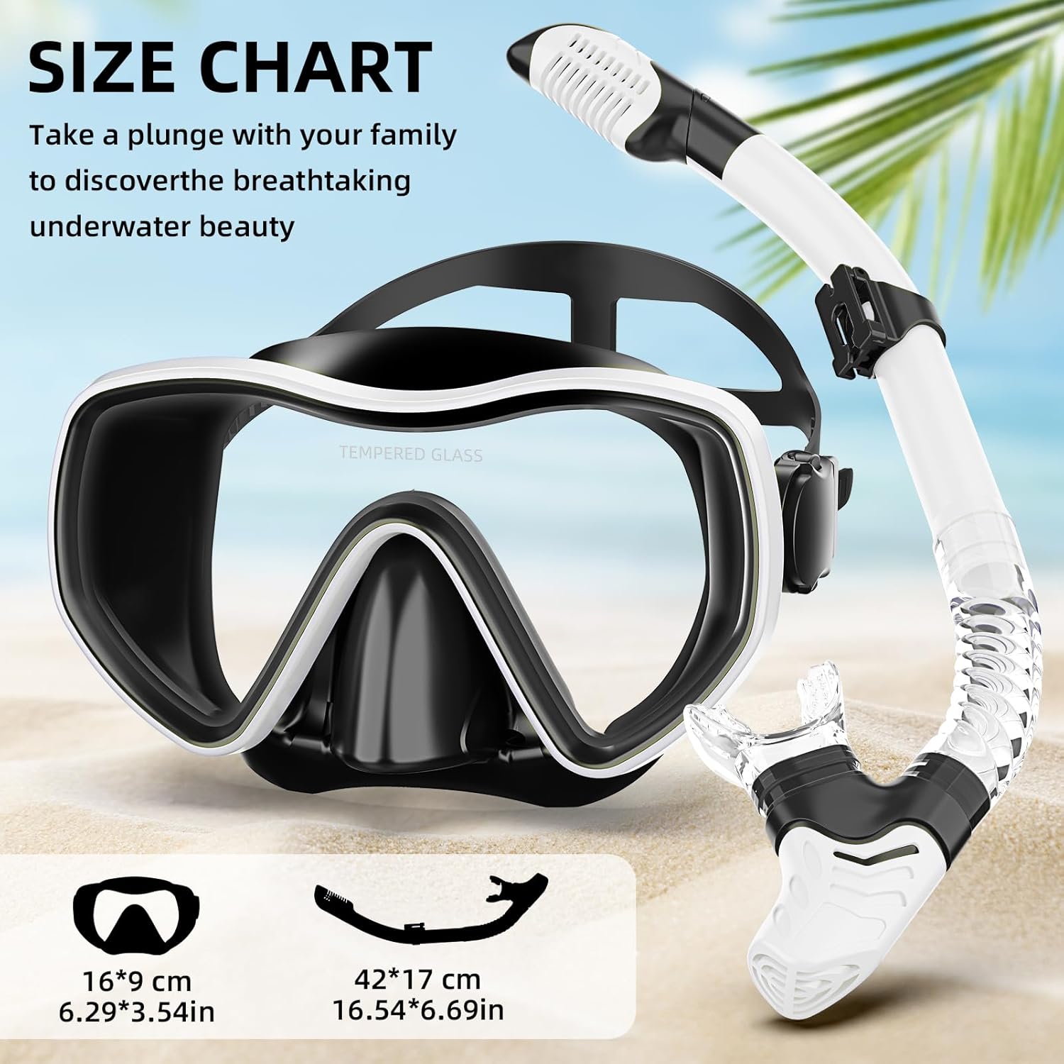 Snorkeling Gear for Adults, Dry Snorkel Set 180° Panoramic Wide View Anti-Fog Scuba Diving Mask, Professional Snorkel Gear for Free Breathing, Swimming, Diving, Nose Upgrade 2.0 - Image 6