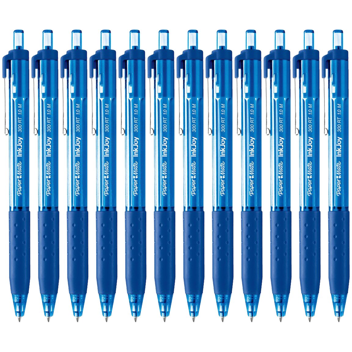 Paper Mate InkJoy 300RT Retractable Ballpoint Pens, Medium Point, Blue, 12-Count
