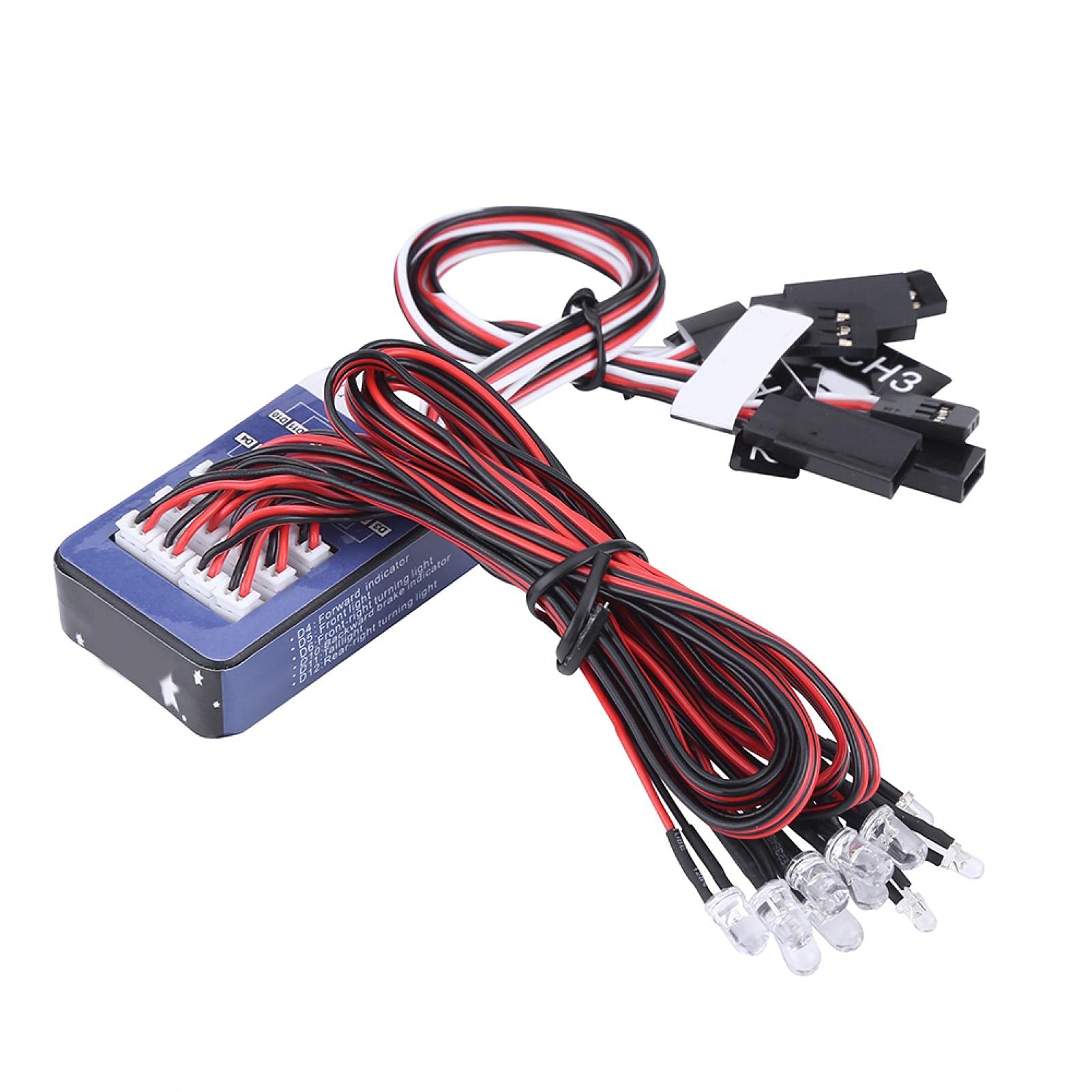 LED-Beleuchtungssystem-Kit, 12-LED-Modul Set, Simulation Blinklichter für 1/10 und 1/8 RC-Autos, LKWs und Crawler, RC-Fans, Outdoor, Indoor und Hobbyprojects
