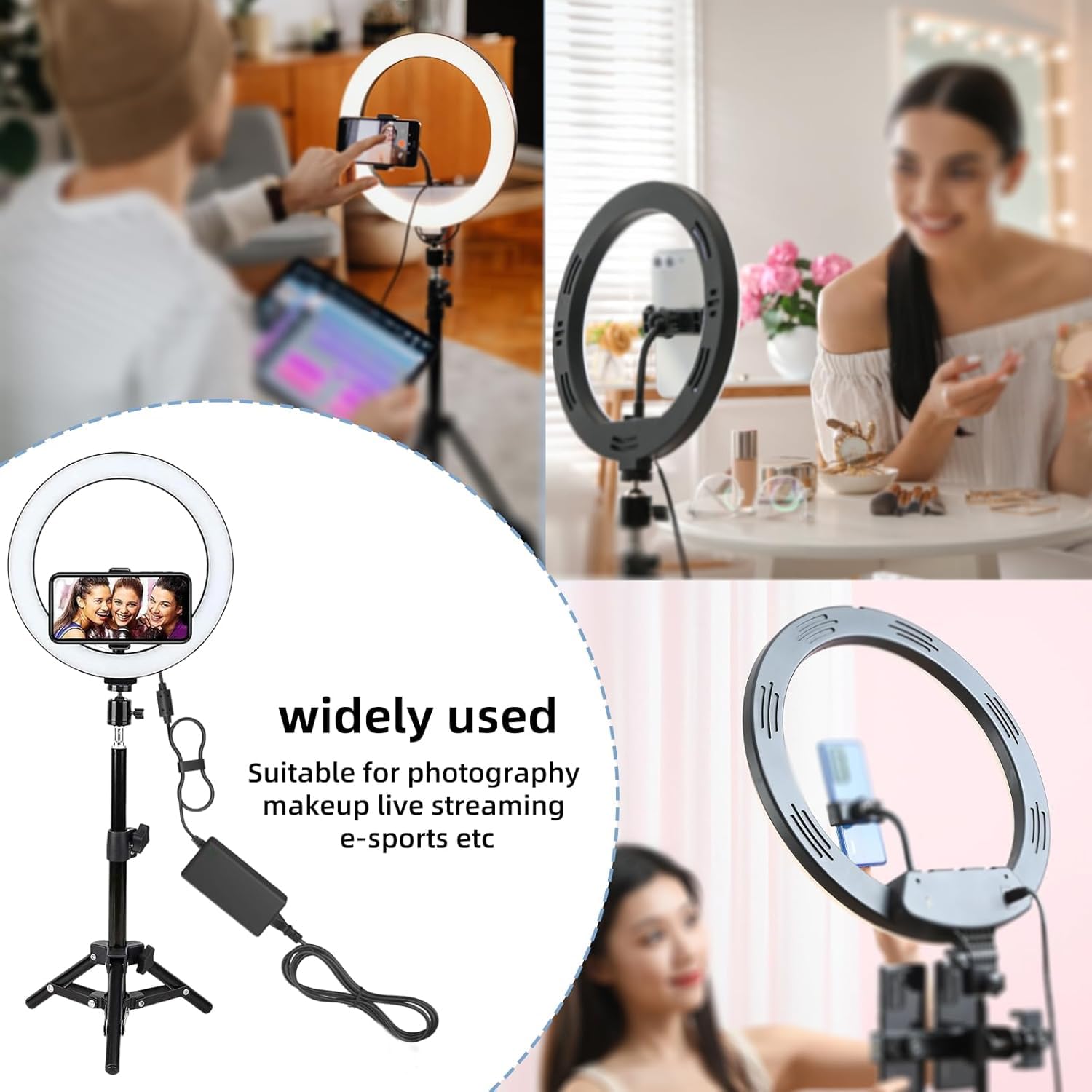 TAIFU 15V 4A Alimentatore per NEEWER 14" / 18" LED Ring Light NW-150480D2 NW-150300D2 NW-150400D1 per Studio Fotografico Luce ad Anello LED da 14 Pollici e 18 Pollici Alimentazione Caricabatterie