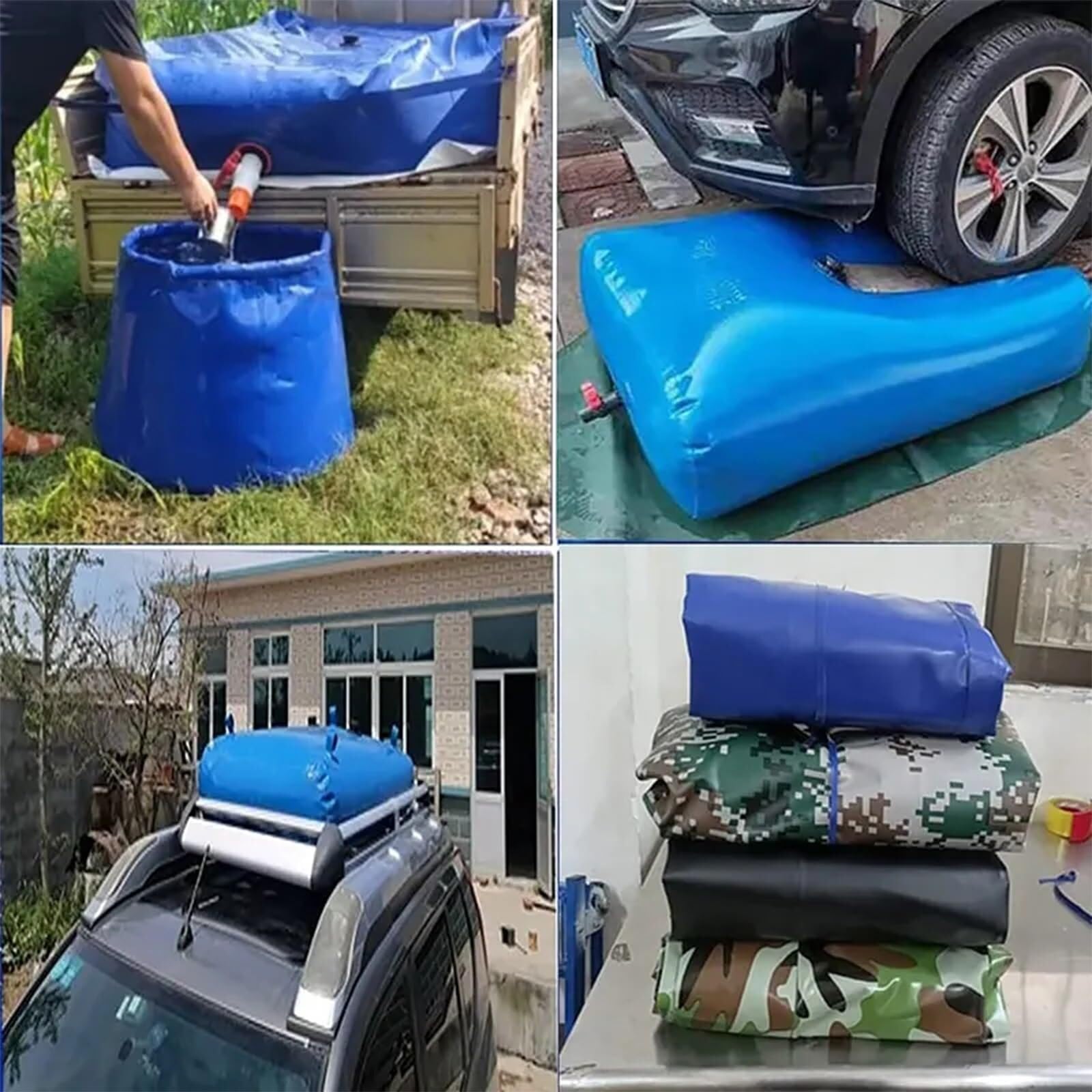 Depósito de Agua Flexible Contenedor Flexible de Almacenamiento Agua, Suave, Plegable, for Exteriores, for jardín, portátil Pre-Loading Bag for Bridges