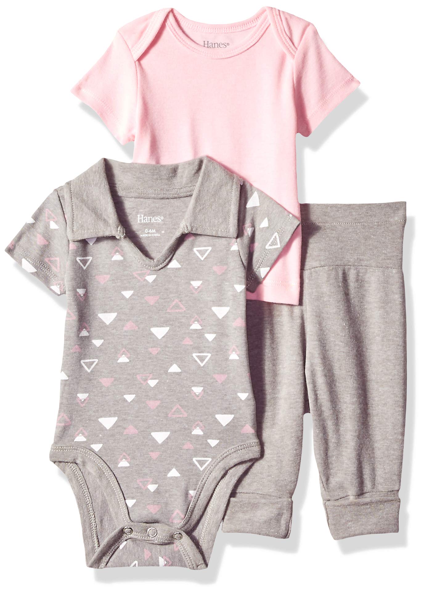 Hanes Ultimate Baby Flexy Knit Jogger con Polo Body y Manga Corta para Bebes - 0-6 meses