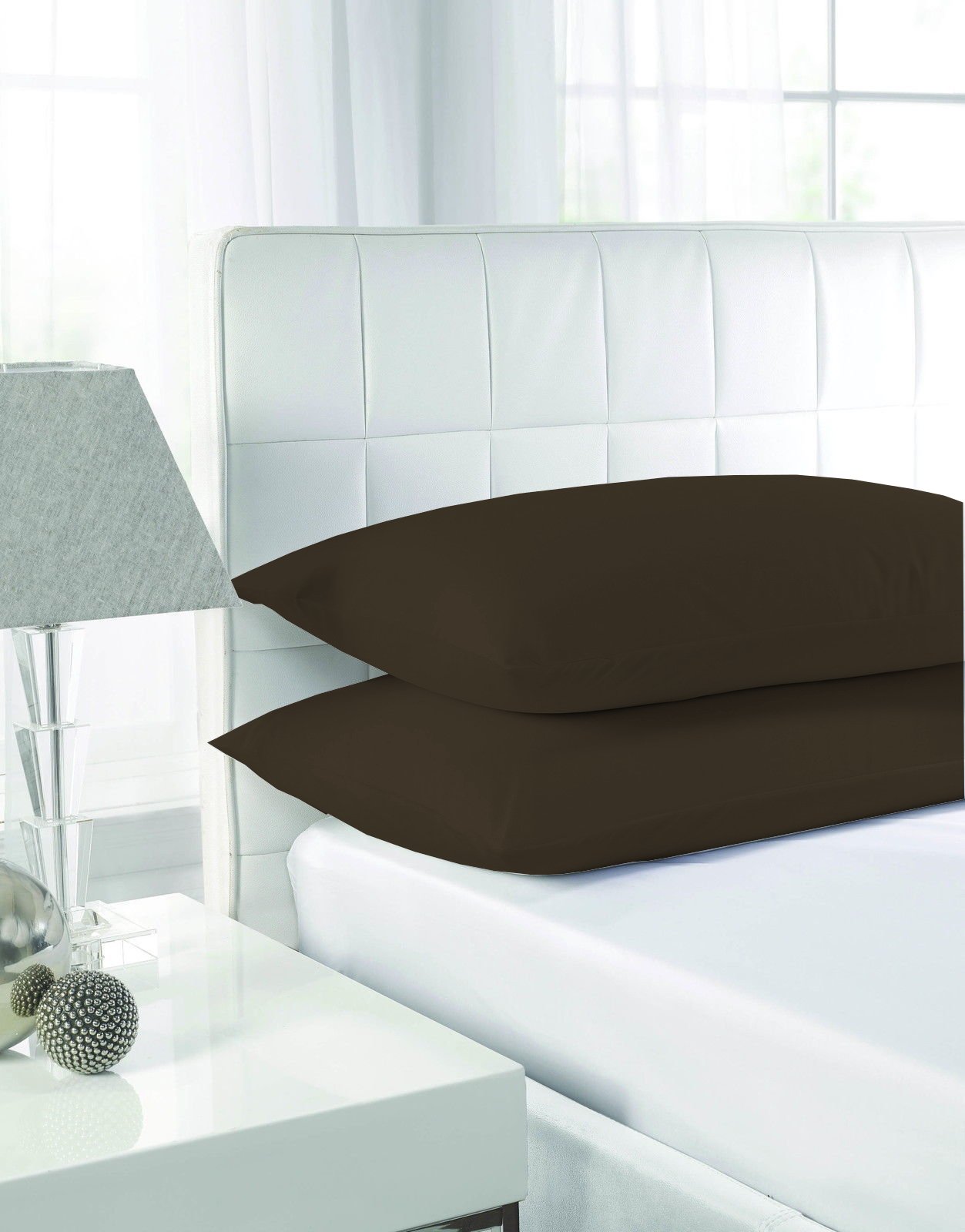Sleepynights Brown Egyptian Cotton Hotel Quality Chocolate - Pair Of Pillowcases Great Value