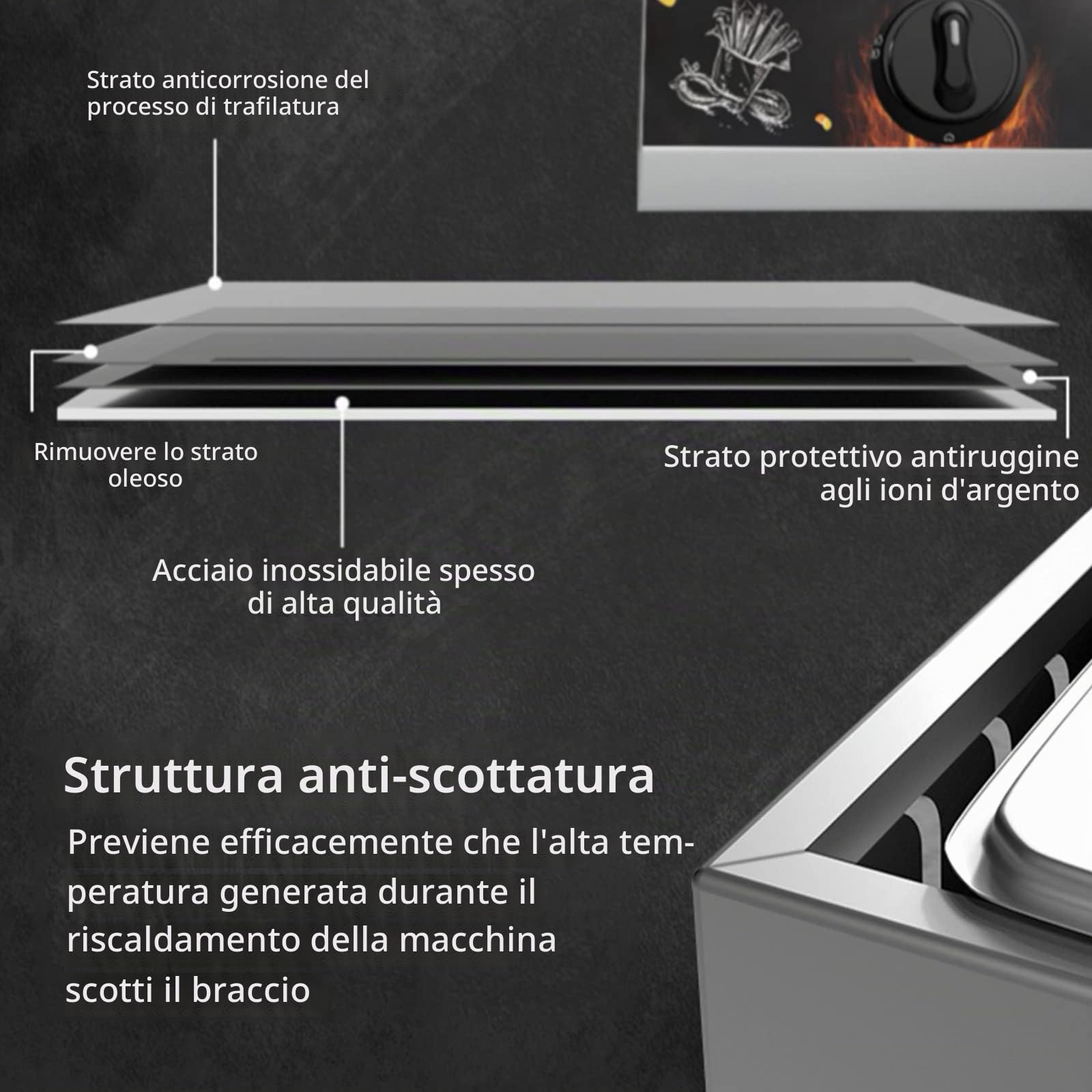 Friggitrice a Gas Grande capacità 11/22 L, Friggitrice GPL in Acciaio Inox per Uso Domestico e Commerciale, Potenza di Fuoco Regolabile, con Cestelli E Coperchi, per Patatine Ciambelle Pesce, Easy C