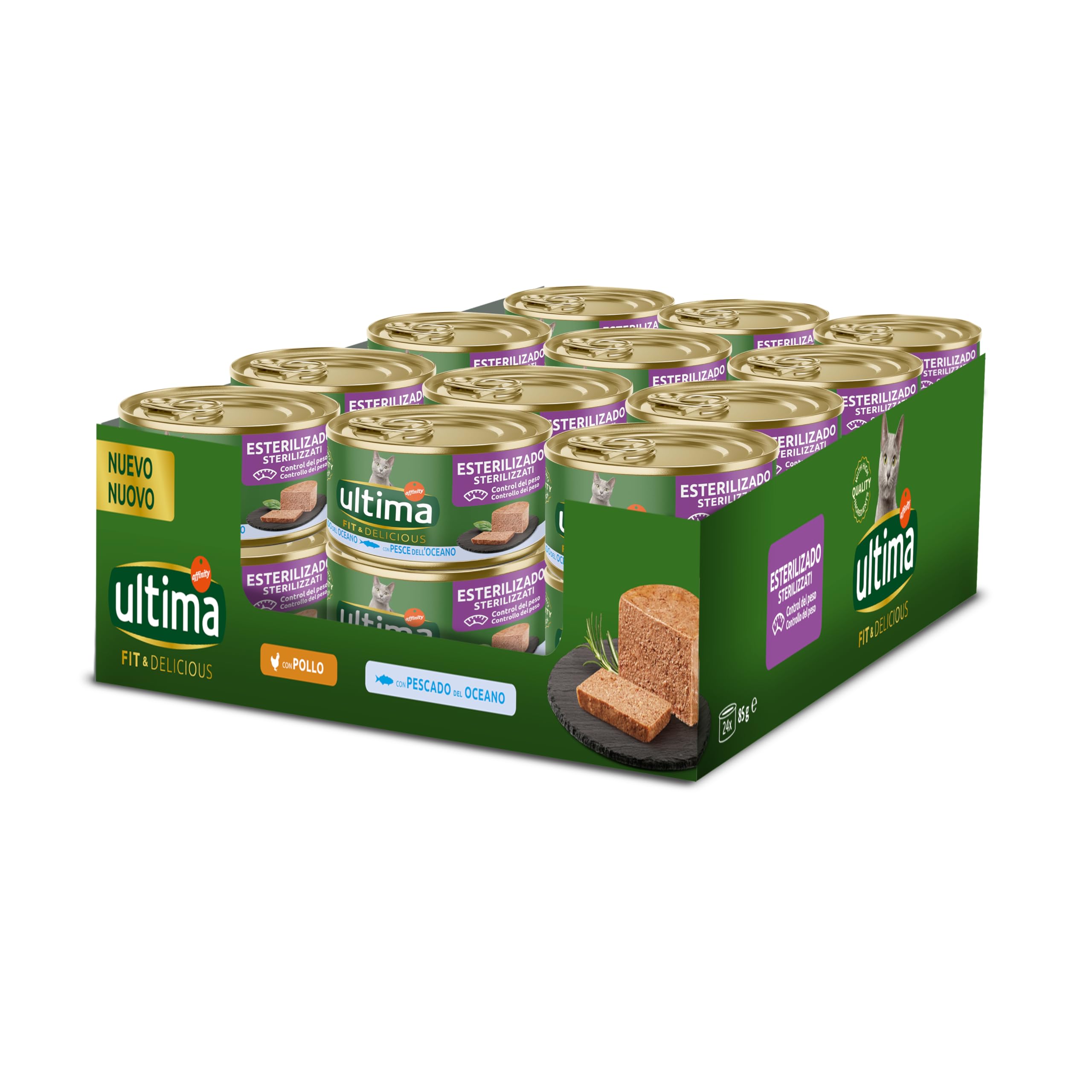 Ultima Fit & Delicious Comida Húmeda para Gatos - Mousse con Pescado del Océano: 24 latas de 85g