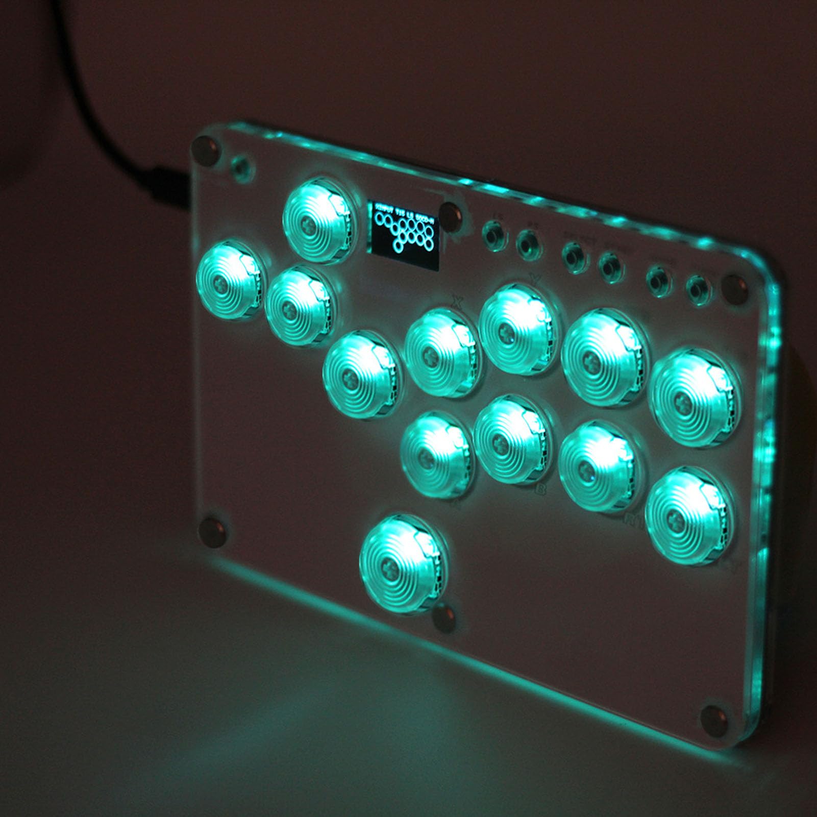 FAUOSWUK Controller Fighting Stick con Luce LED RGB per Un'esperienza di Gioco Migliorata per PC Bianco